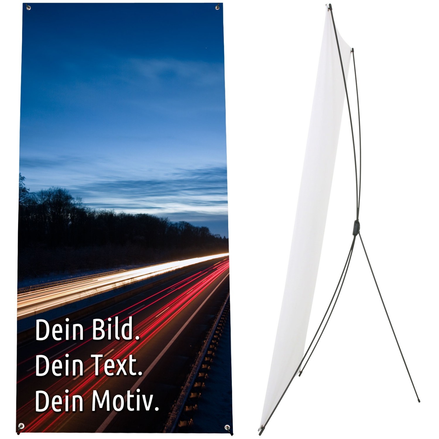 0. Foto X-Banner Banner 2 x 0,60 m Werbebanner zum Aufstellen mit Druck Foto