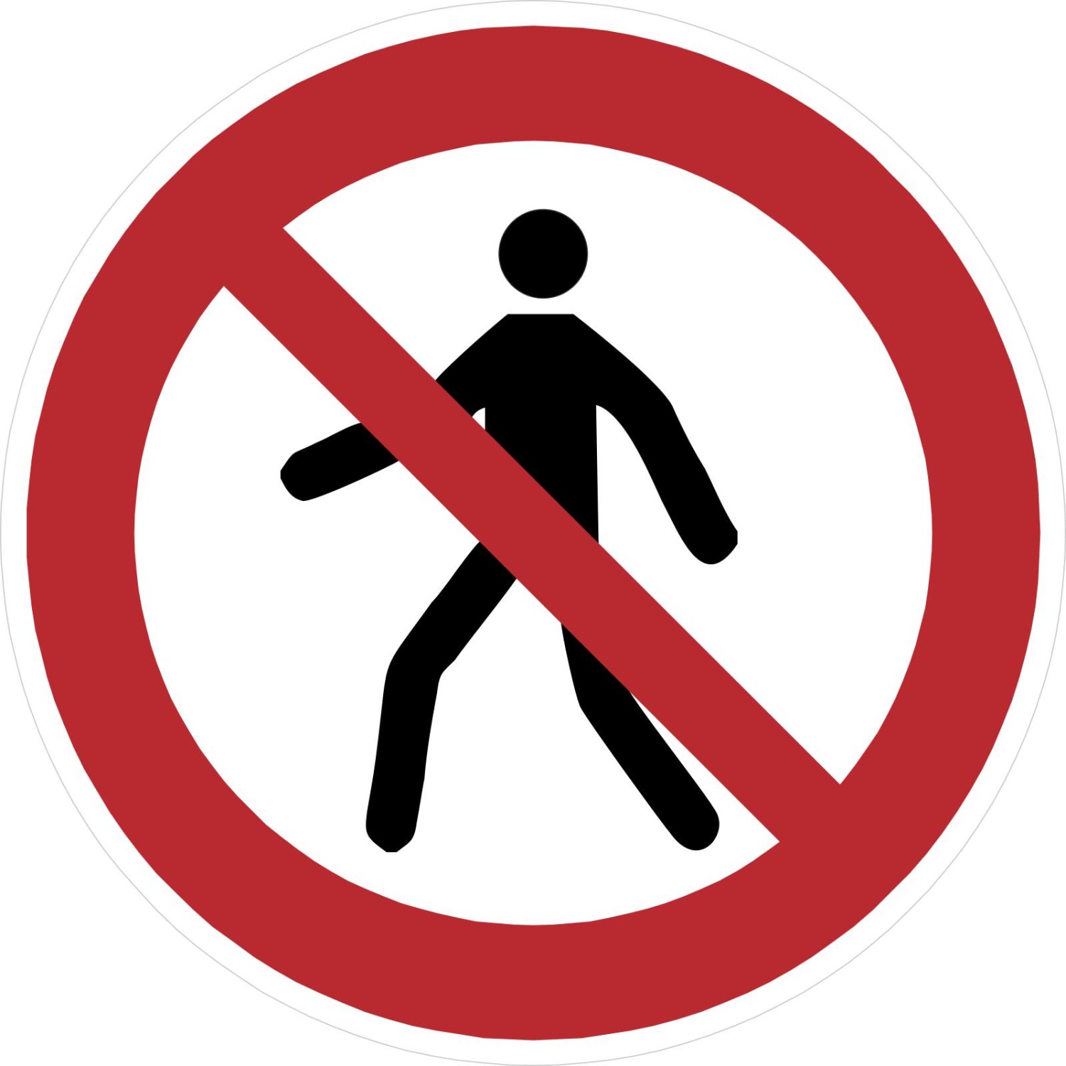 Aufkleber für Fußgänger betreten verboten P004 (Material und Größe: Aufkleber 10 cm)