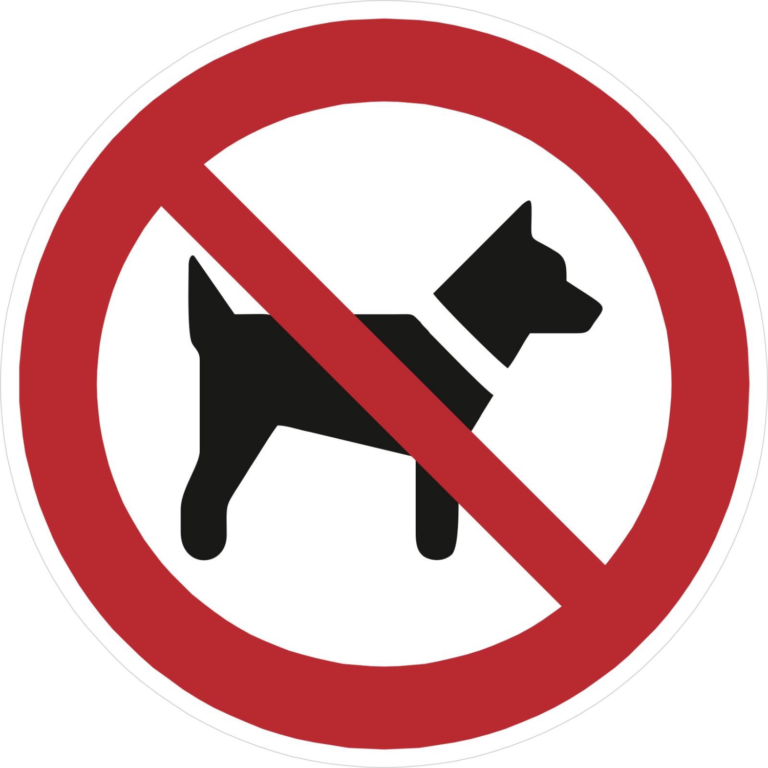 Aufkleber Mitführen von Hunden verboten P021 (Material und Größe: 20 Stück Aufkleber 5 cm)