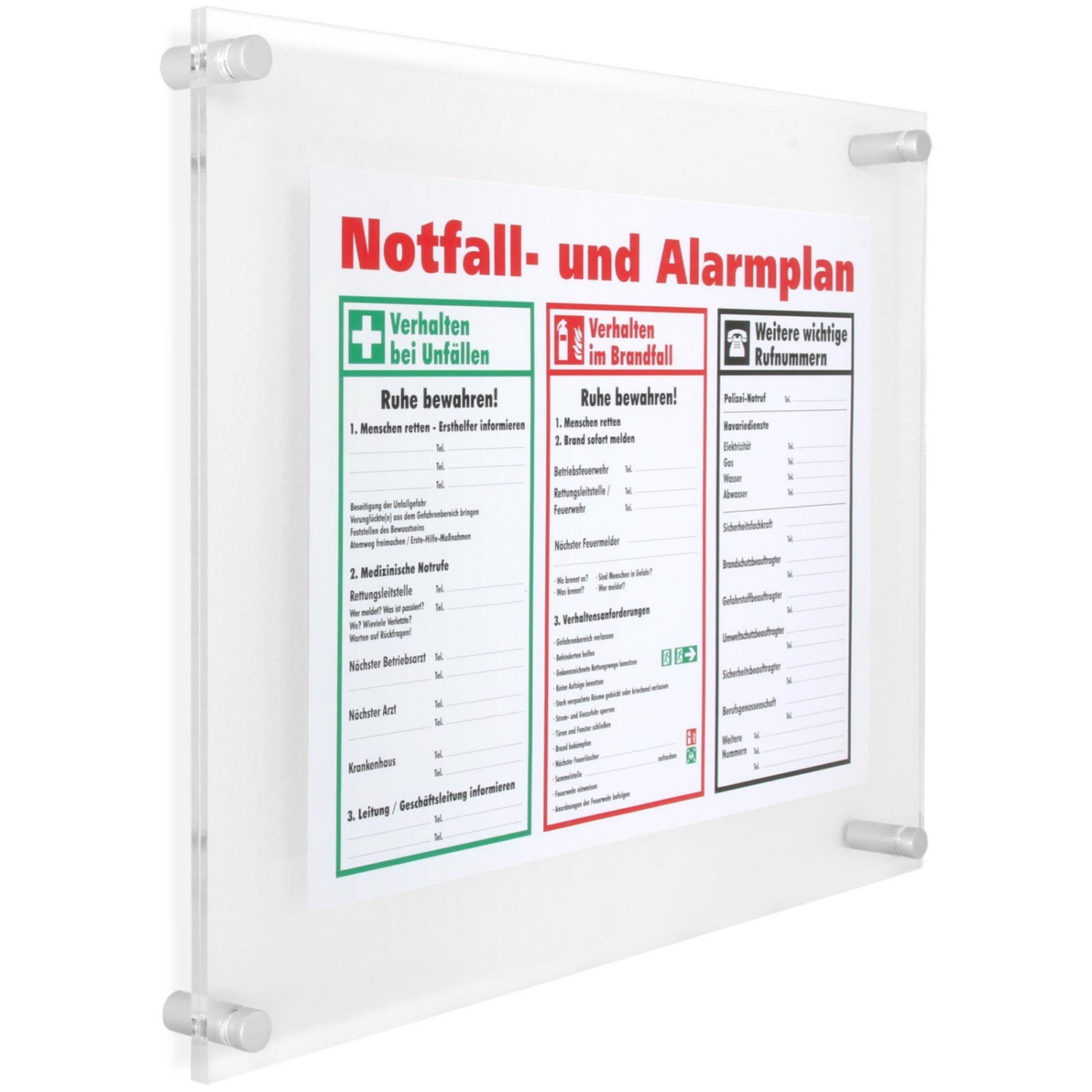 0. Foto Schildersystem Kjeld Infoschild Büroschild Acryl mit 4 Abstandshaltern (Größe: 148 x 210 mm (A5))