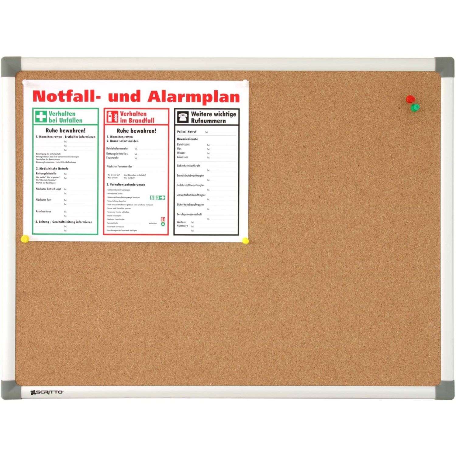 0. Foto Korktafel Korkboard Rheinsberg Pinntafel mit Alurahmen (Größe: 900 x 1200 mm)