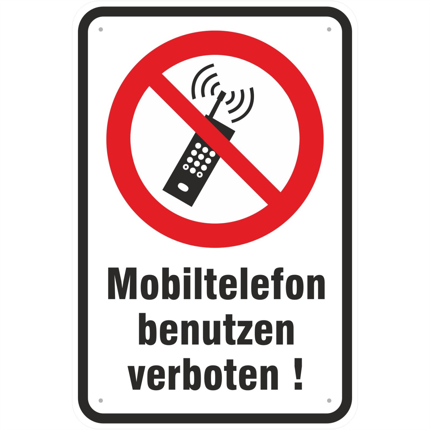 Aufkleber Mobiltelefon Telefon nutzen verboten (Material und Größe: Aufkleber 20x30cm)