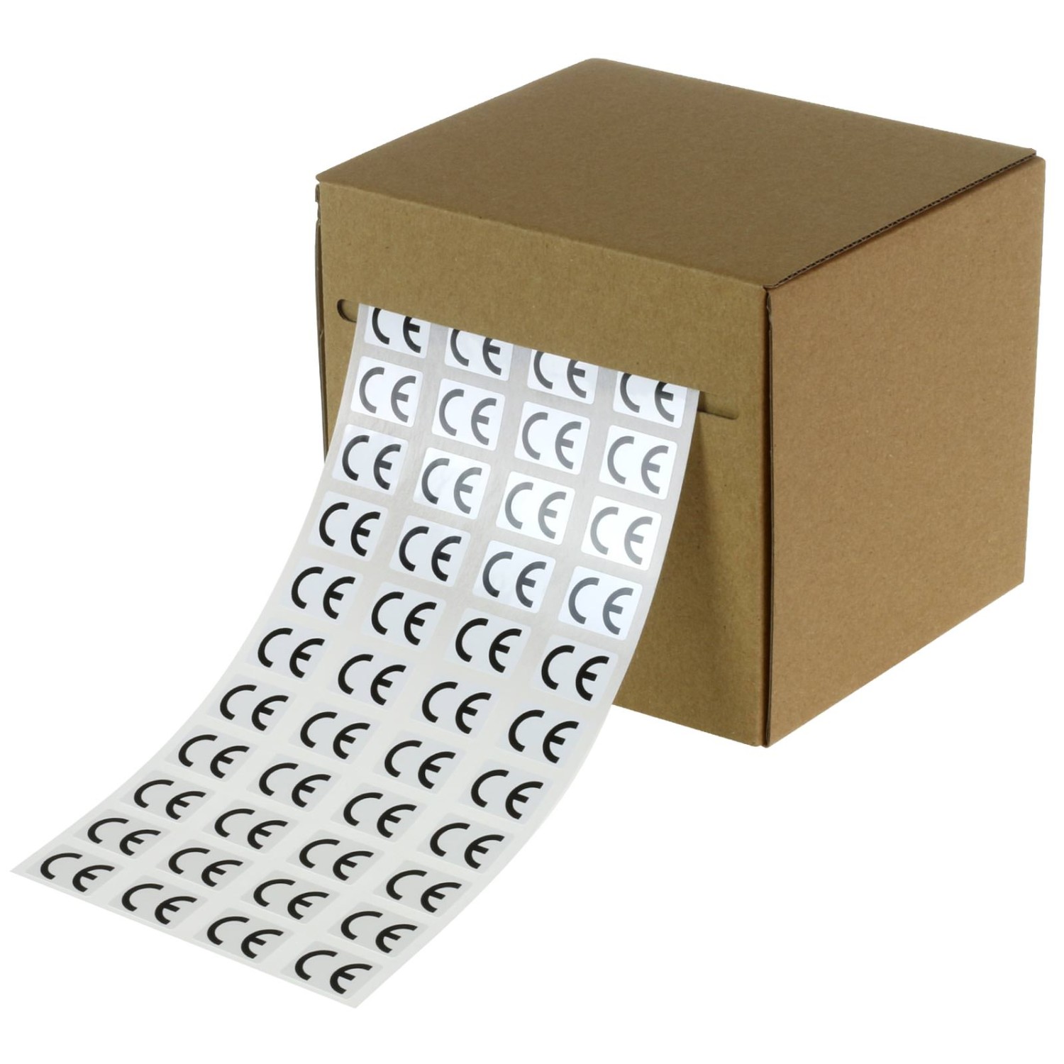 CE Zeichen Aufkleber Etiketten Folie selbstklebend (Form und Größe: eckig 38 x 25 mm)