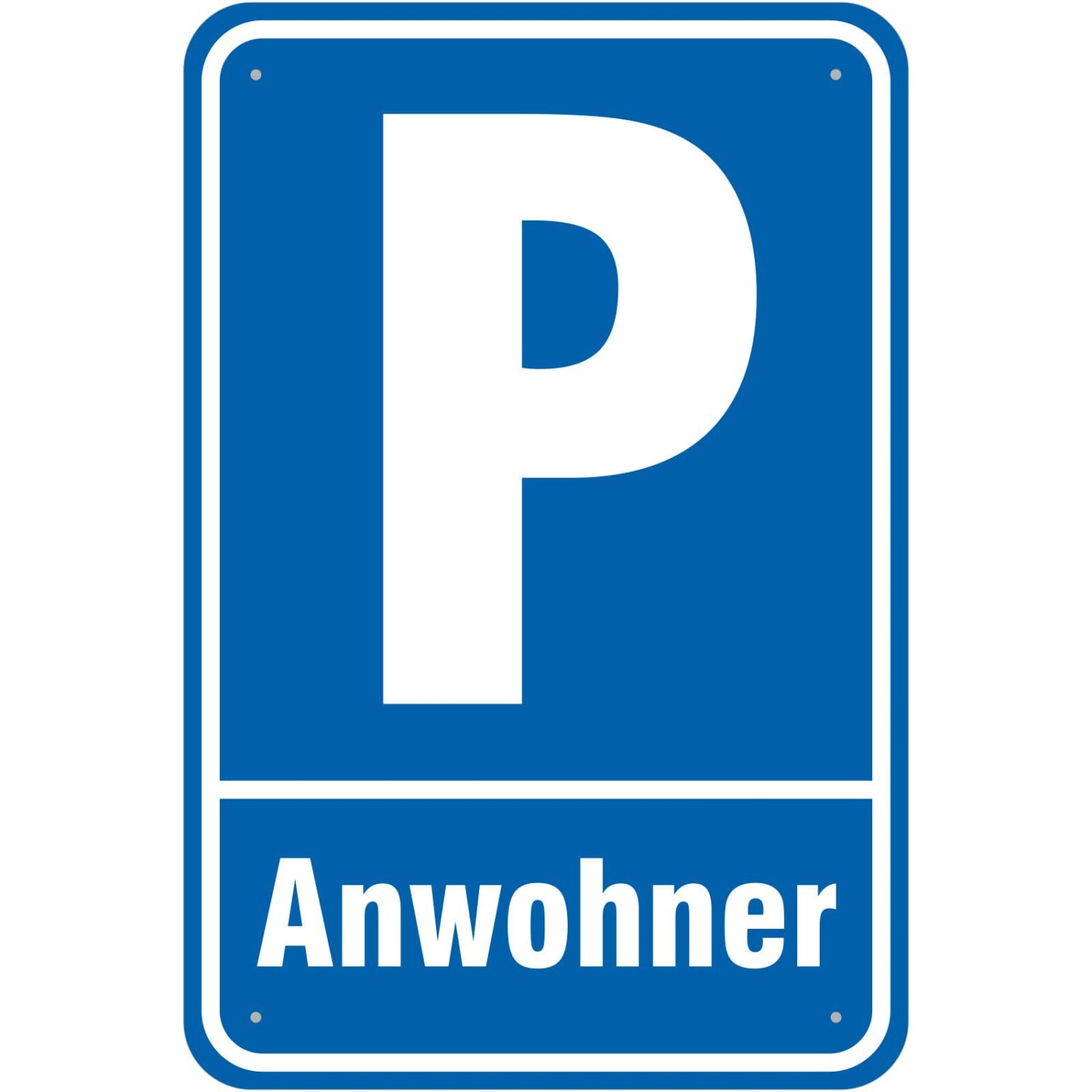Aufkleber Parkplatz Parken Anwohner (Material und Größe: Aufkleber 20x30cm)