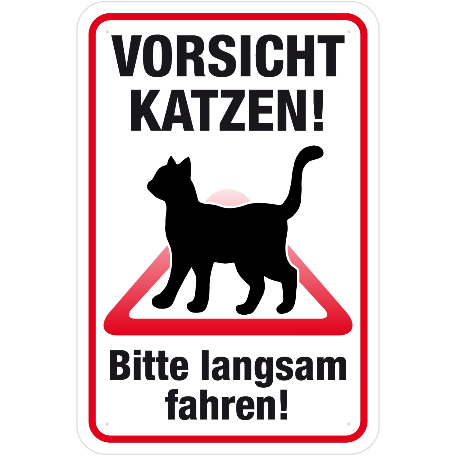 0. Foto Schild Vorsicht Katzen Aluverbund 3mm stark 30x45cm