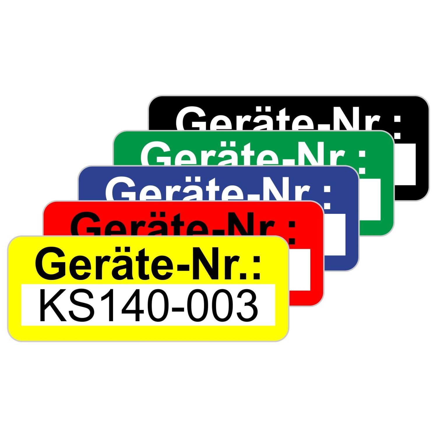 2. Foto Gerätenummer Aufkleber Etiketten selbstklebend Geräteinventar 48x20 mm (Farbe: rot zusätzliches Laminat: ja)