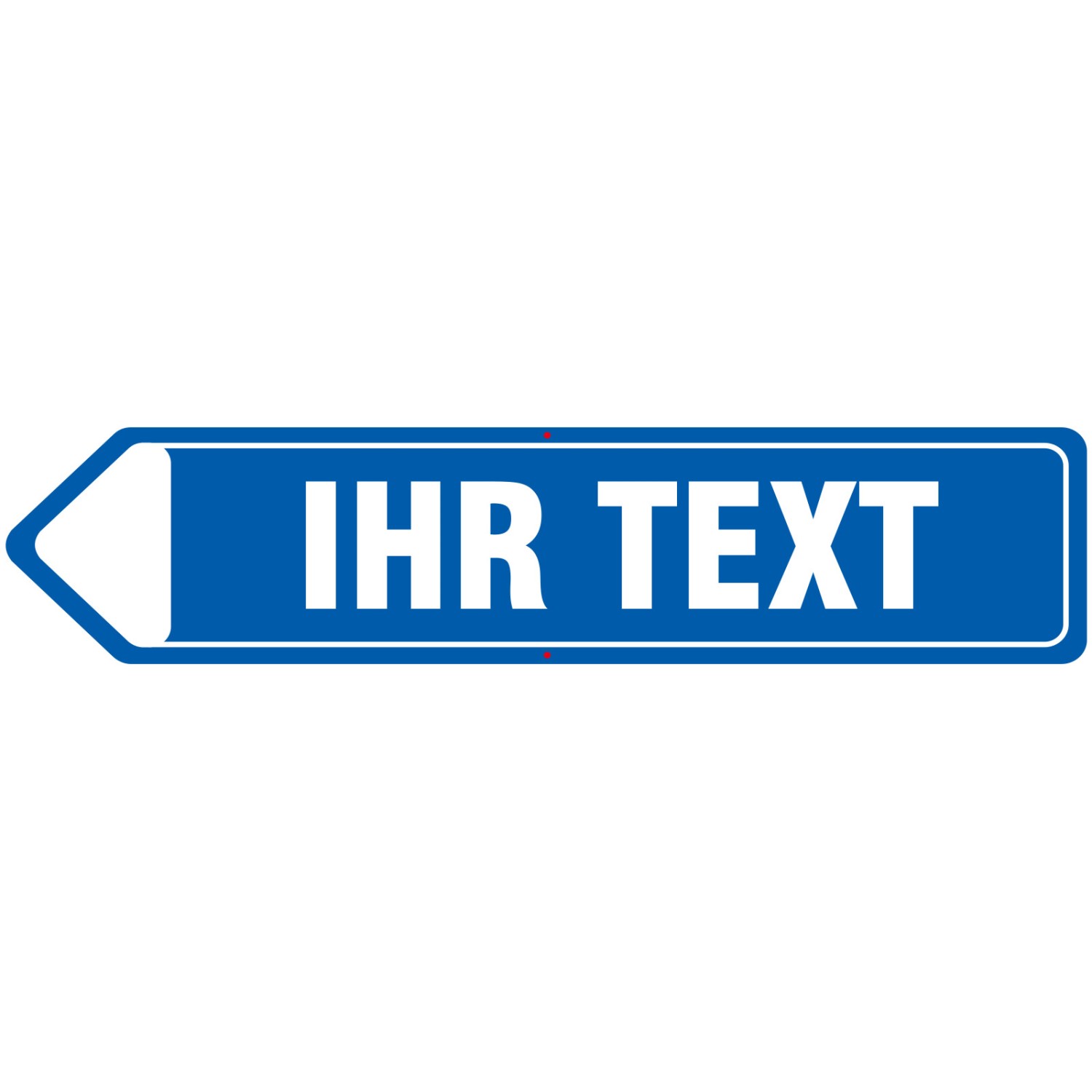 0. Foto Schild Pfeil blau mit Wunschtext 3 mm Aluminium Verbund (Pfeilrichtung: links Größe: mittel 50 x 11 cm)