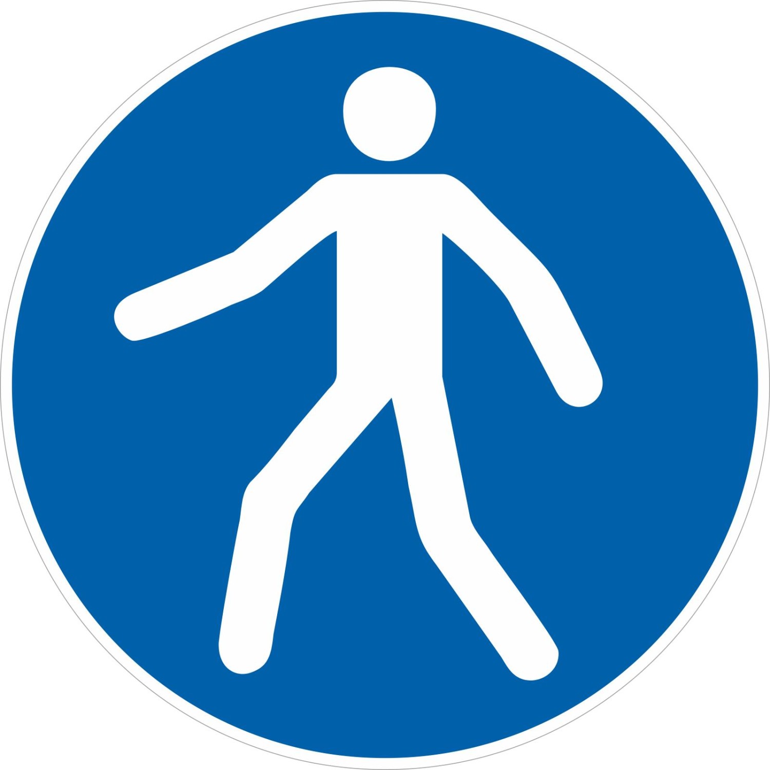 0. Foto Schild Fußgängerweg benutzen M024 (Material und Größe: Schild 40cm)