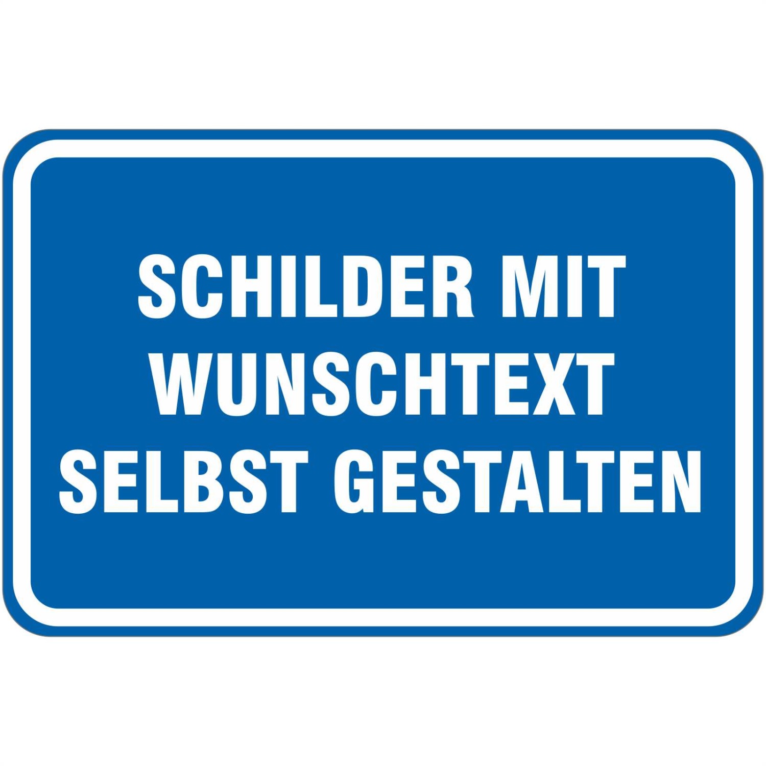 1. Foto Schild mit Wunschtext selbst gestalten (Farbe: blau weißer Rahmen Größe: 30 x 20 cm)