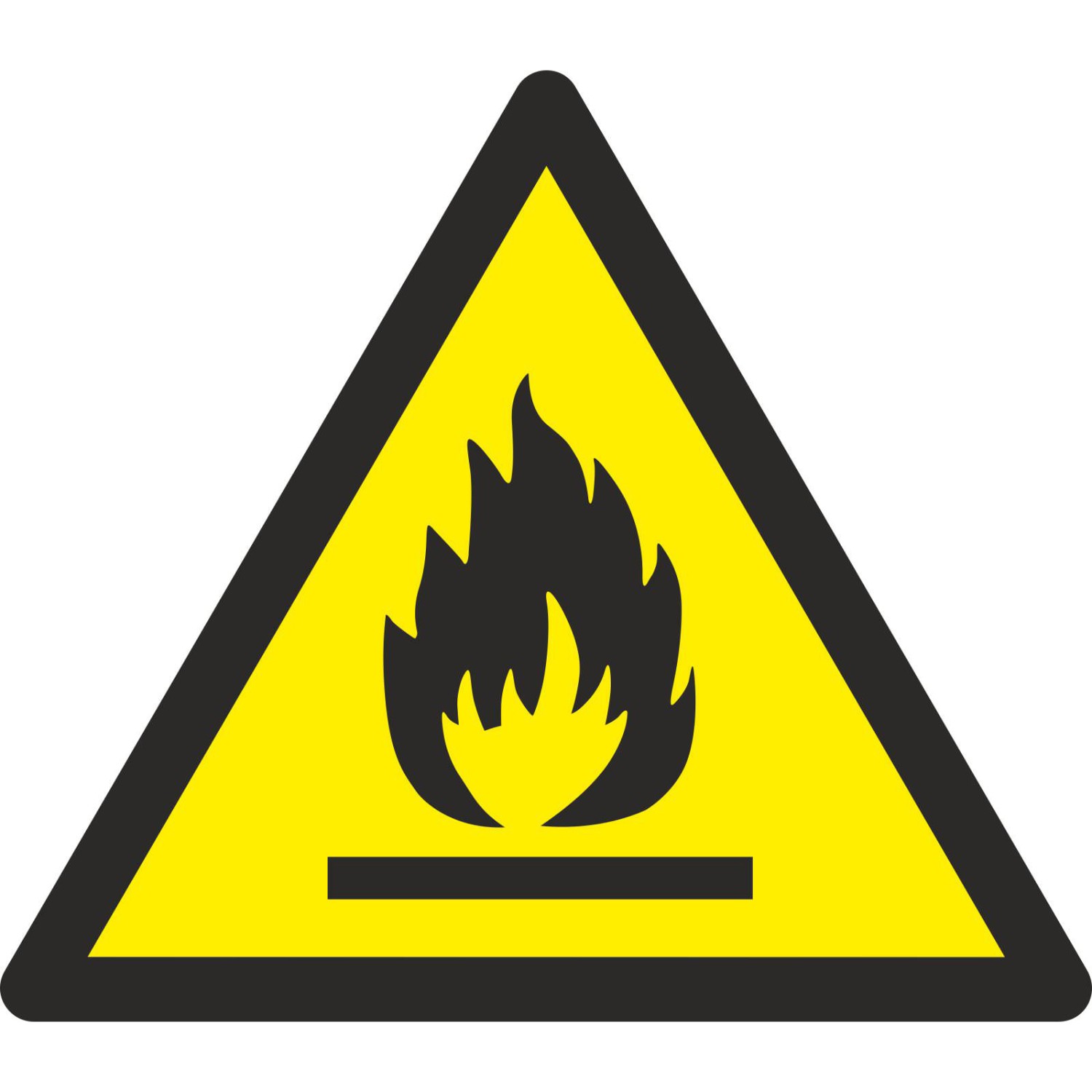 Aufkleber Warnung vor feuergefährlichen Stoffen W021 (Material und Größe: Aufkleber 2,5 cm 99 Stück)