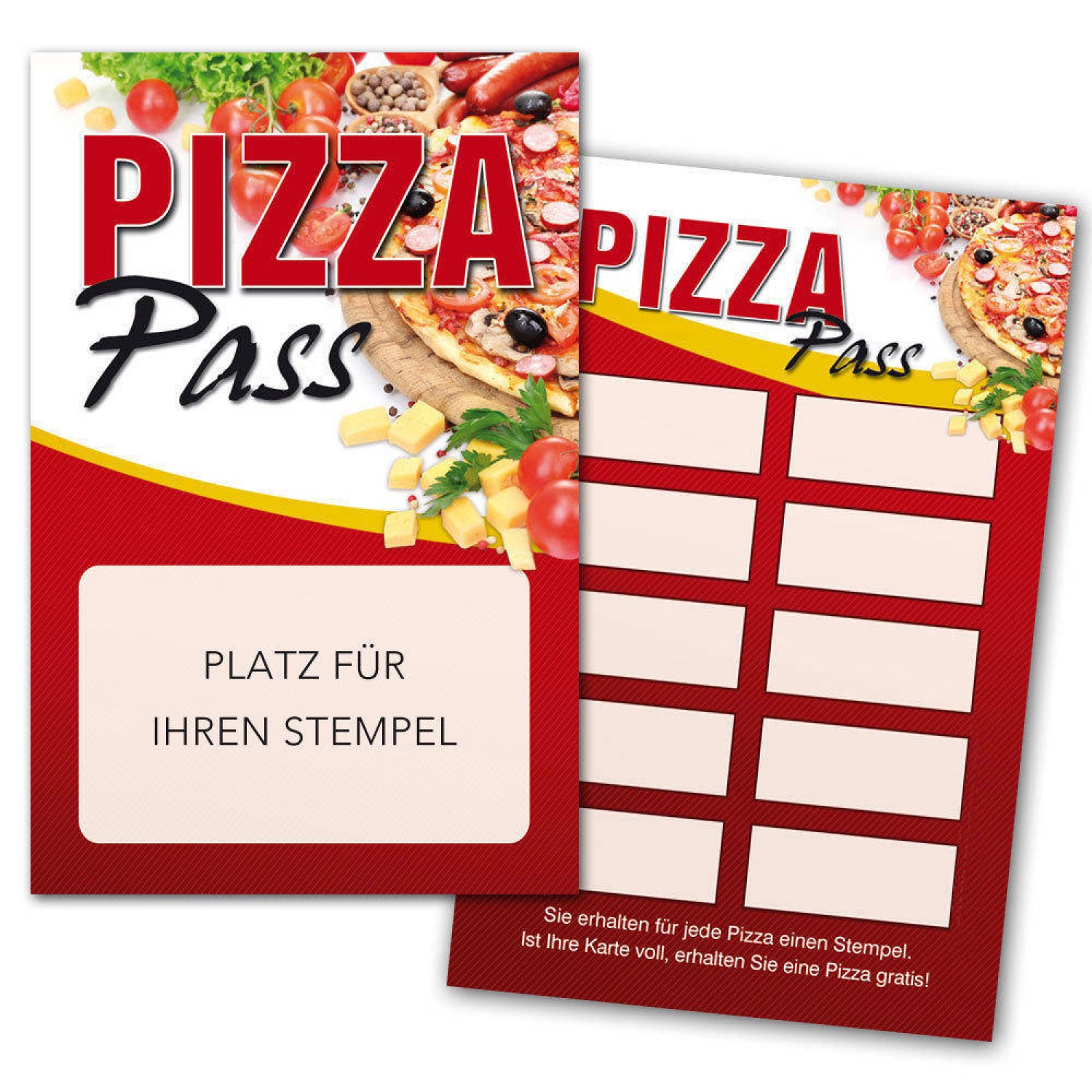 Pizza Pass Bonuskarte Pizza TreuekarteGutschein