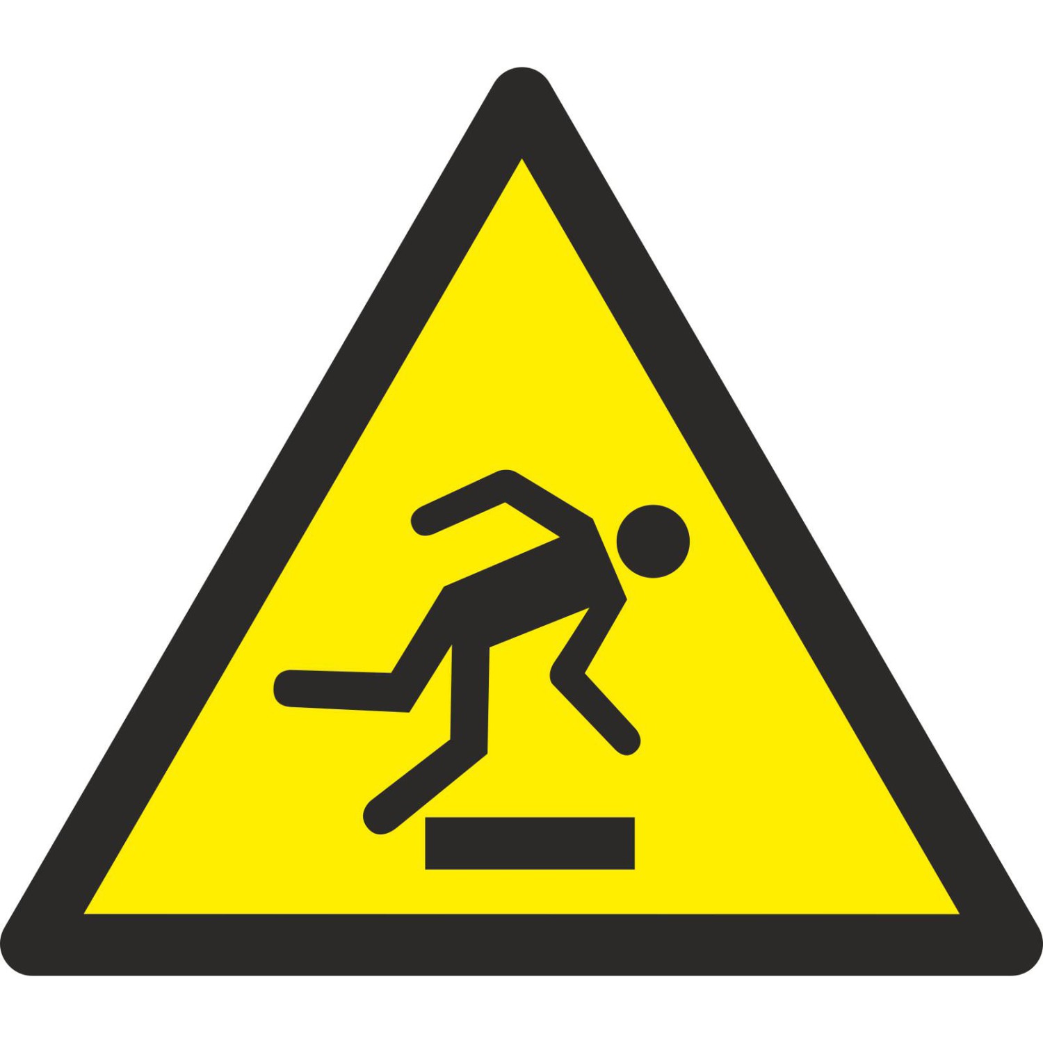 0. Foto Schild Warnung vor Hindernissen am Boden W007 (Material und Größe: Schild 40 cm)