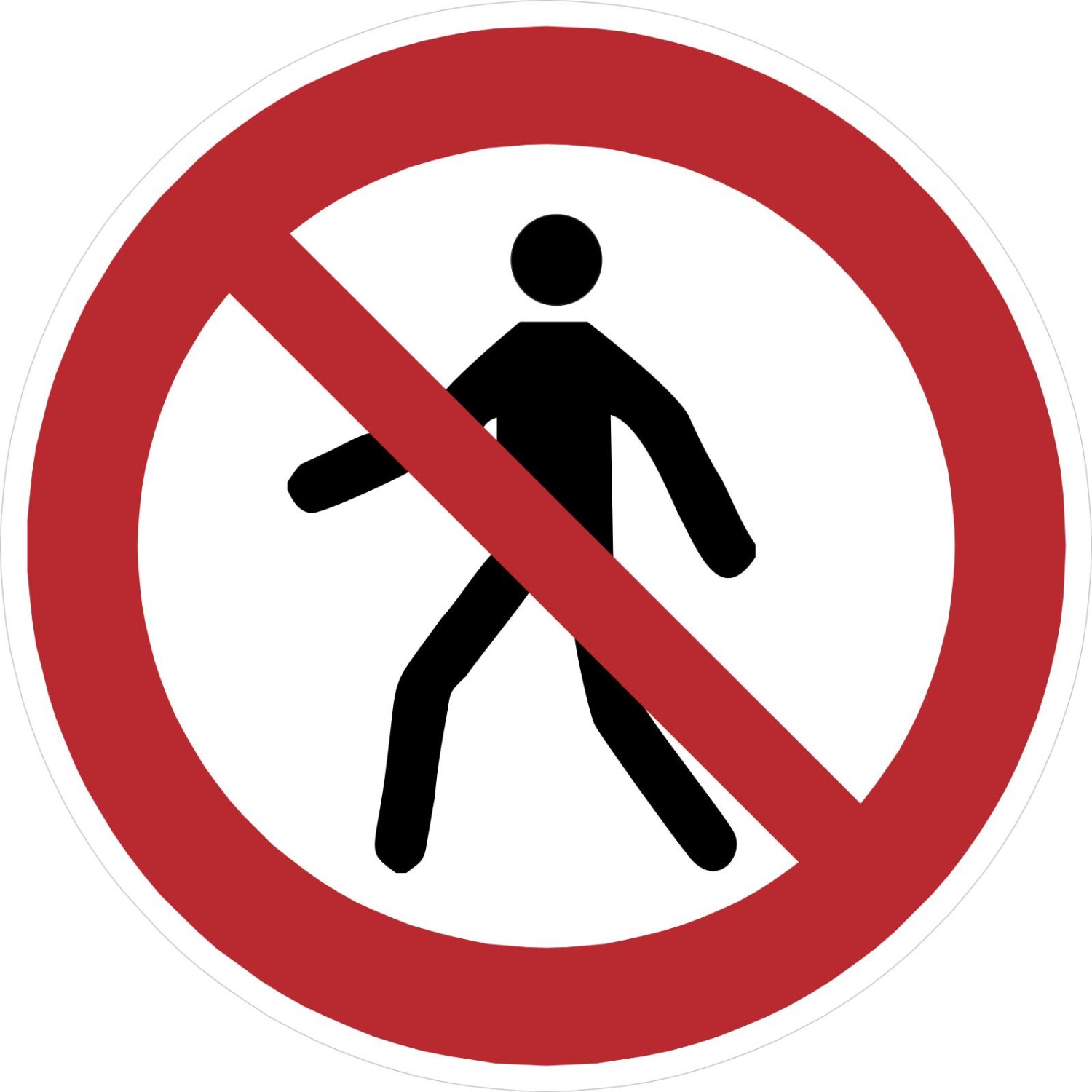 Aufkleber für Fußgänger betreten verboten P004 (Material und Größe: 20 Stück Aufkleber 5 cm)