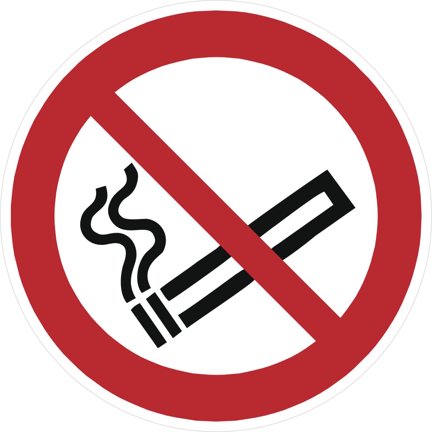20 Aufkleber Rauchen verboten Rauchverbot Warnzeichen P002 (Material und Größe: 20 Stück Aufkleber 5 cm)