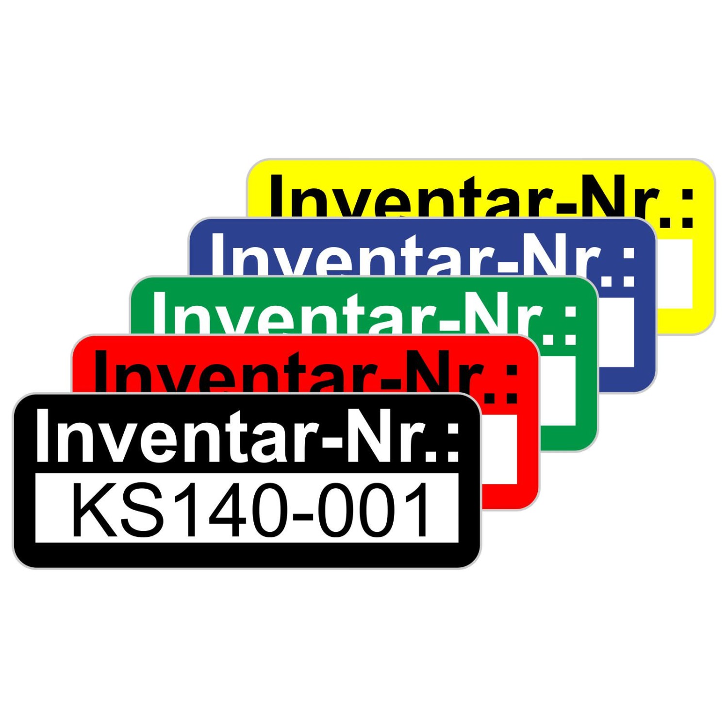 2. Foto Inventaretiketten Inventaraufkleber selbstklebend 48x20 mm personalisierbar (Farbe: gelb zusätzliches Laminat: ja)