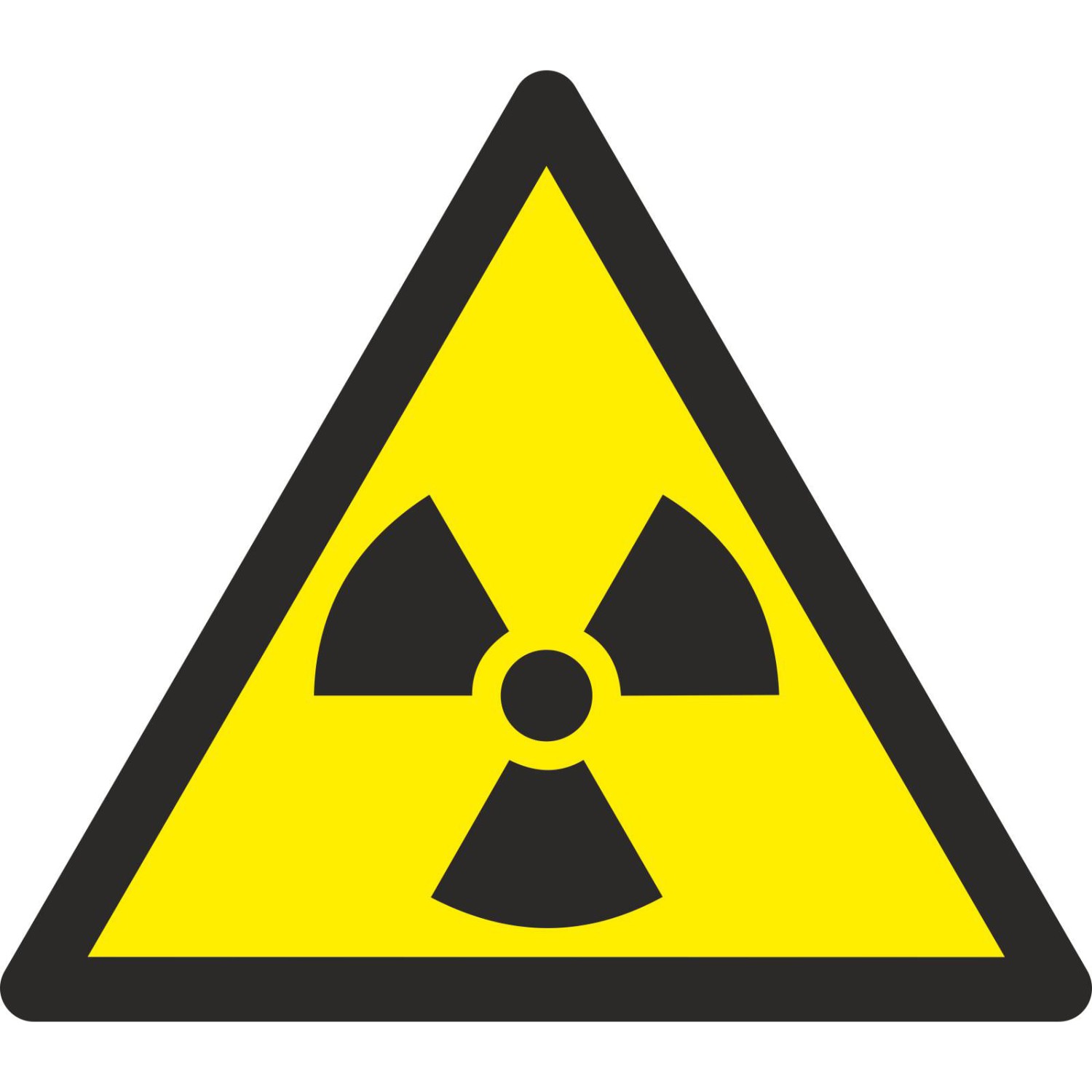 Aufkleber Warnung vor radioaktiven Stoffen W003 (Material und Größe: Aufkleber 2,5 cm 99 Stück)