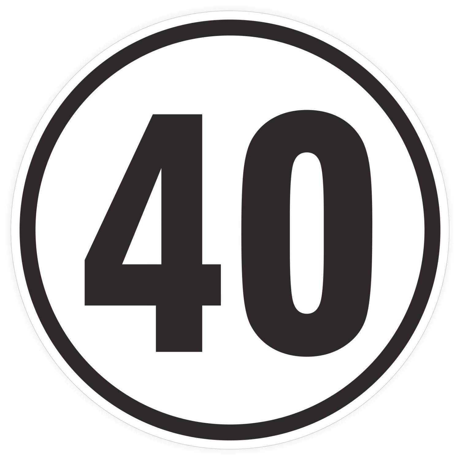 0. Foto Schild Auto LKW Trecker 40 km/h Anhänger Schlepper 20 cm rund wetterfest