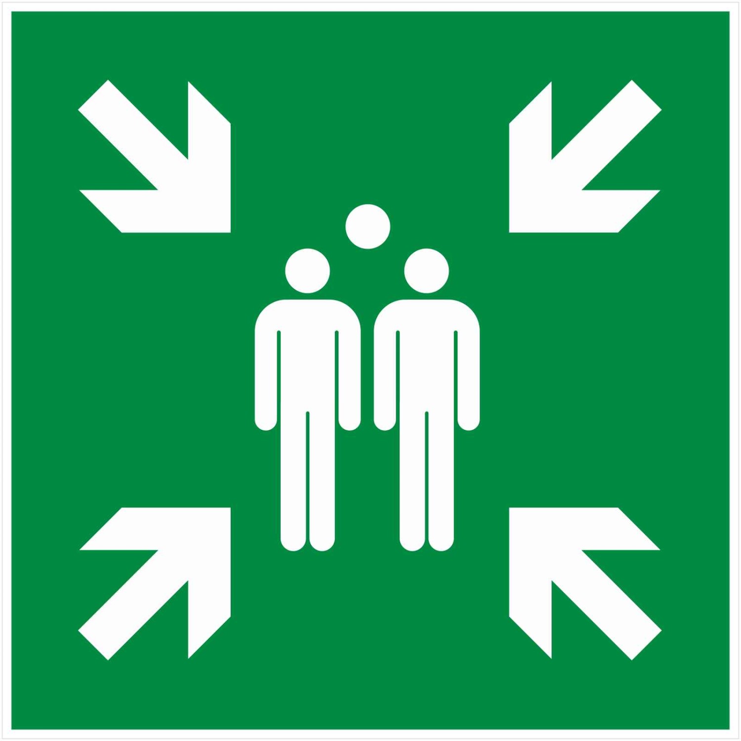 Aufkleber 40cm Sammelpunkt Sammelstelle ISO 7010 E007
