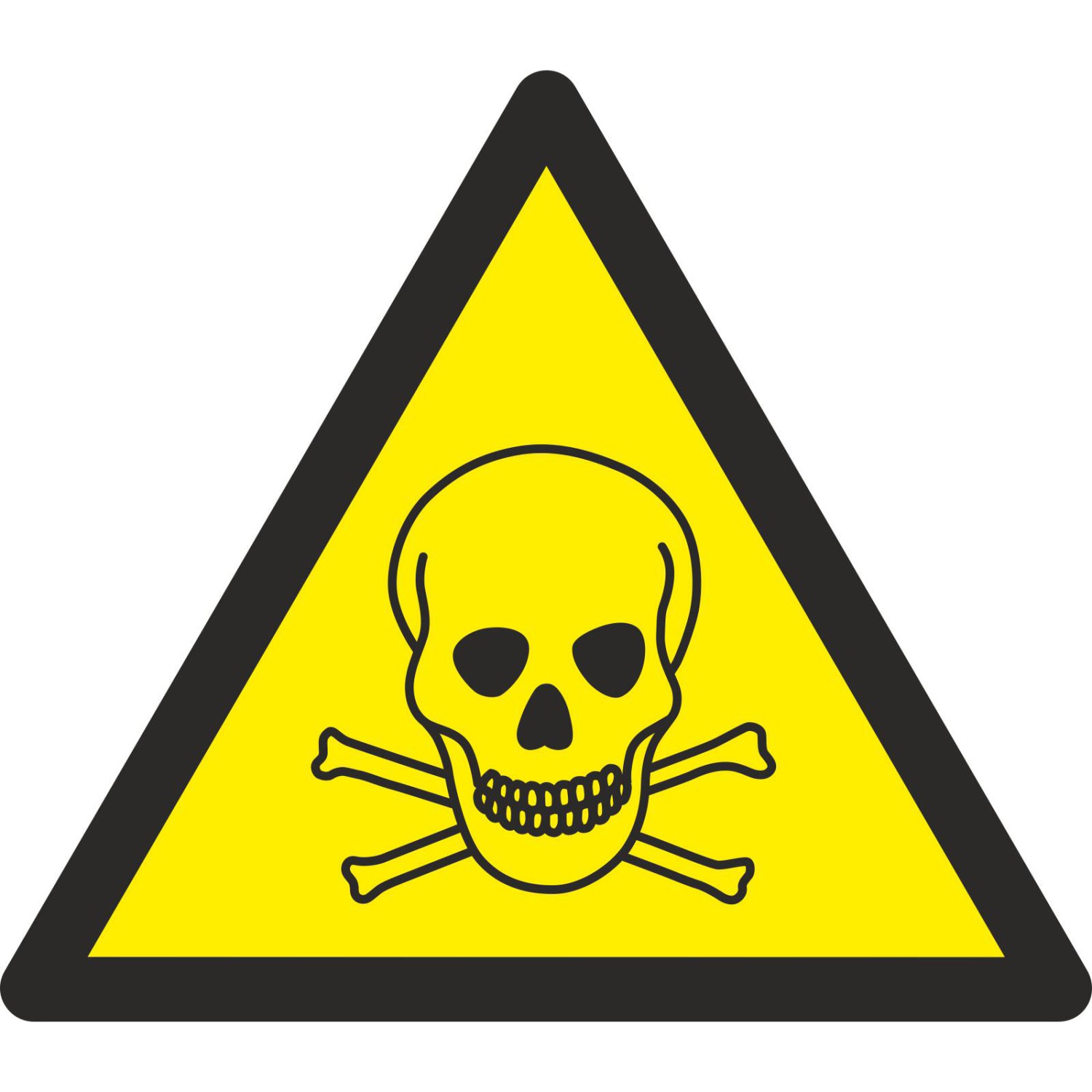 Aufkleber Warnung vor giftigen toxischen Stoffen W016 (Material und Größe: Aufkleber 2,5 cm 99 Stück)