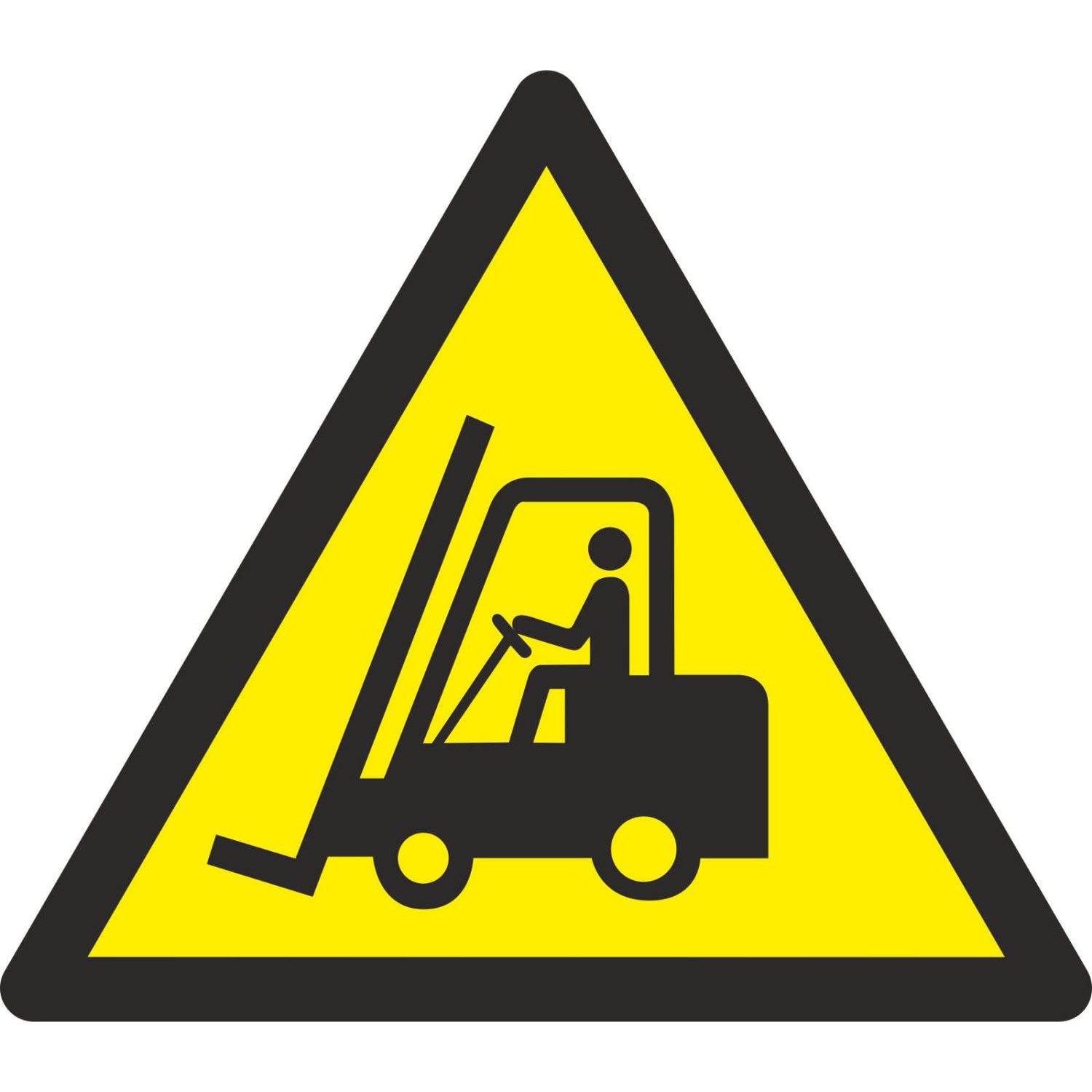 0. Foto Schild Warnung vor Flurförderzeugen W014 Stapler (Material und Größe: Schild 40 cm)