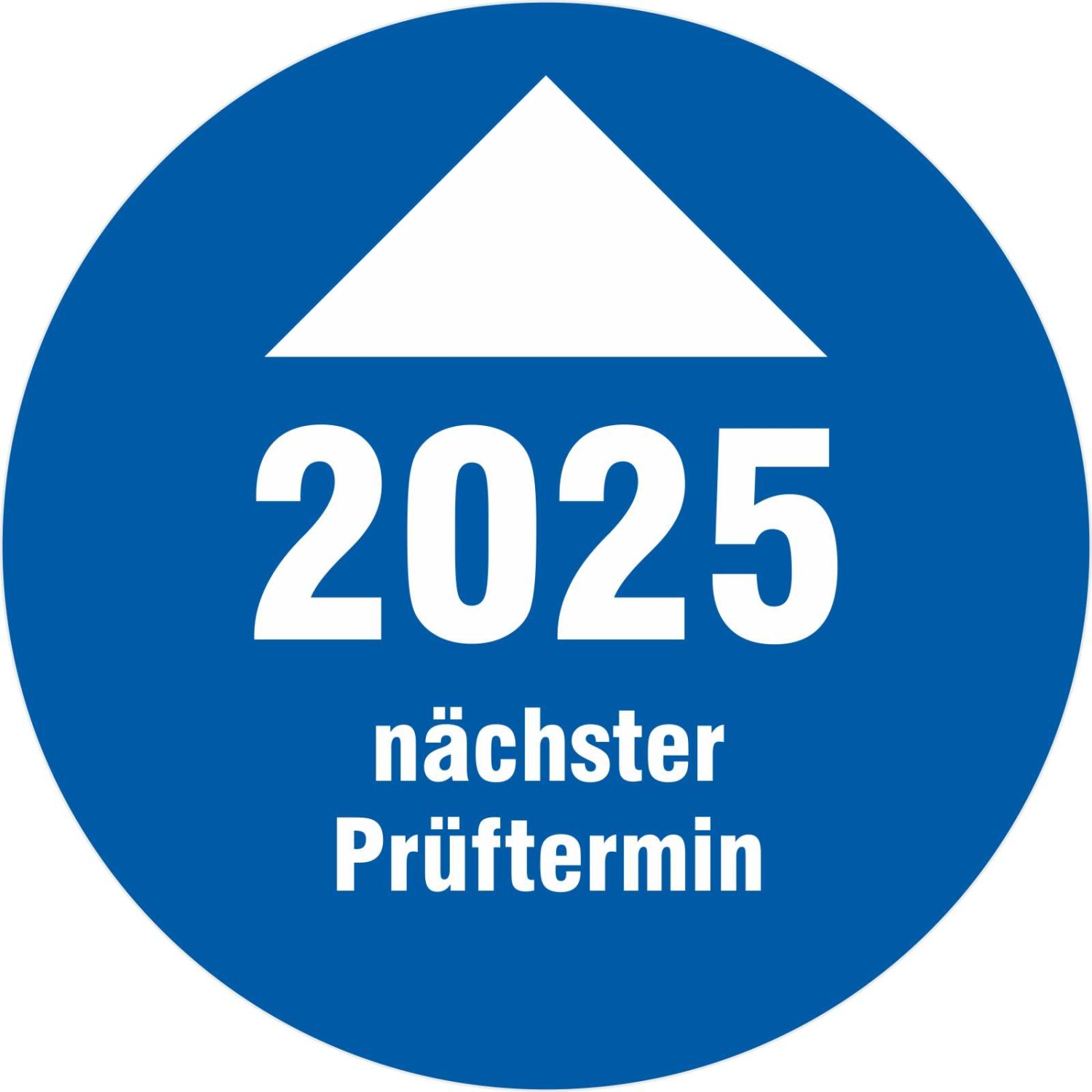 Prüfplakette 2025 mit Pfeil nächster Prüftermin Prüfetiketten (Durchmesser: 30 mm)