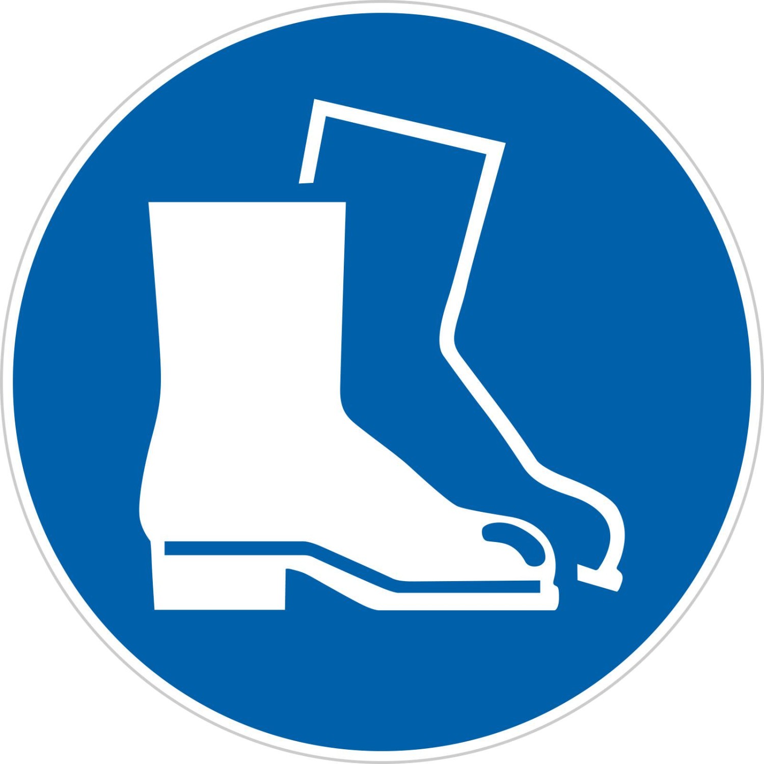 0. Foto Schild Fußschutz benutzen M008 (Material und Größe: Schild 40cm)
