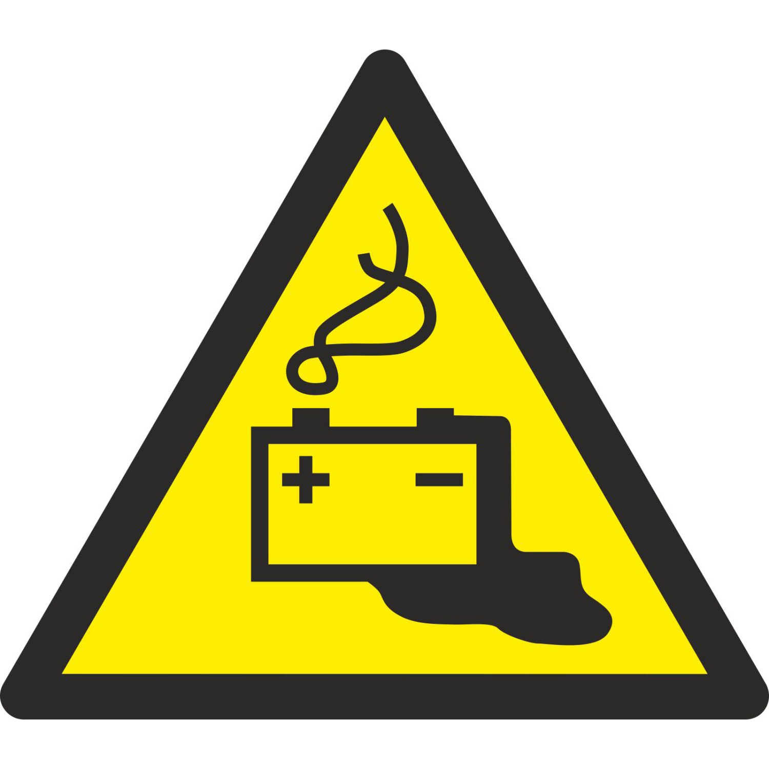 0. Foto Schild Gefahren durch das Aufladen von Batterien W026 (Material und Größe: Schild 40 cm)