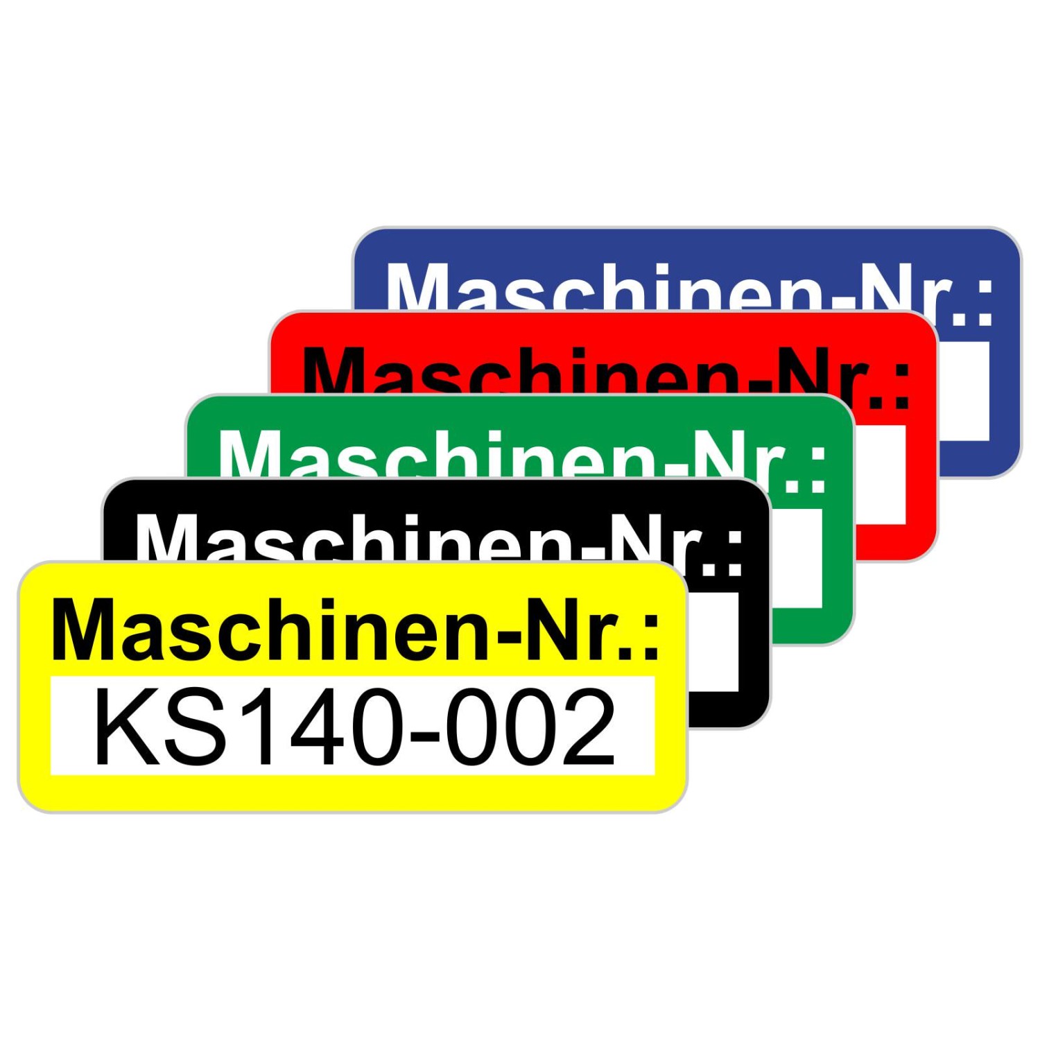 2. Foto Maschinennummer Aufkleber Etiketten selbstklebend 48 x 20 mm (Farbe: grün zusätzliches Laminat: ja)