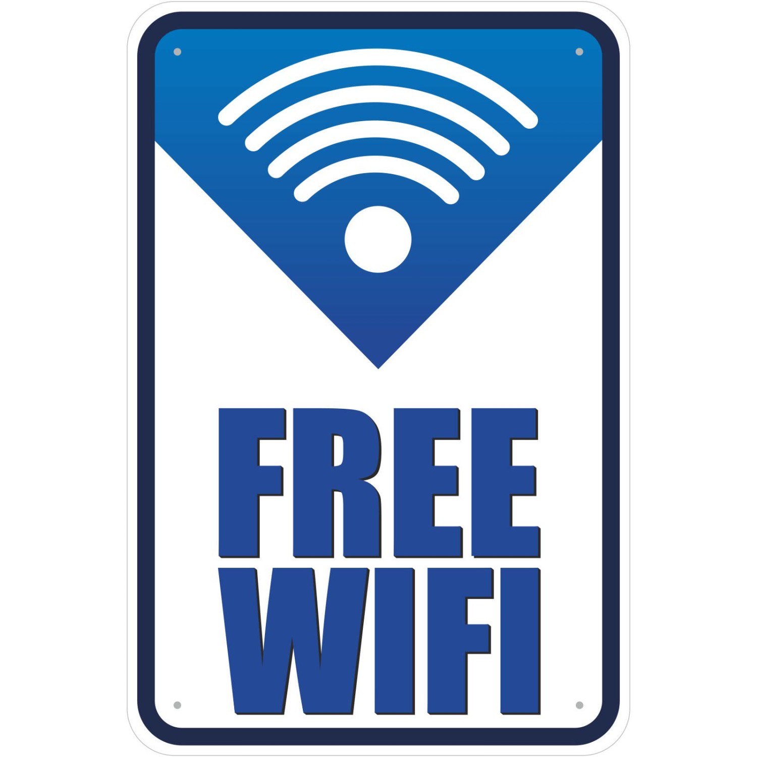 0. Foto Schild Free Wifi freies offenes WLAN Internet Hotspot (Material und Größe: Schild 40x60cm)