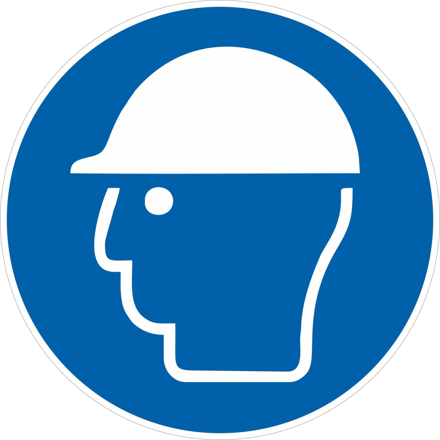 Aufkleber Kopfschutz Helm benutzen M014 (Material und Größe: Aufkleber 20cm)