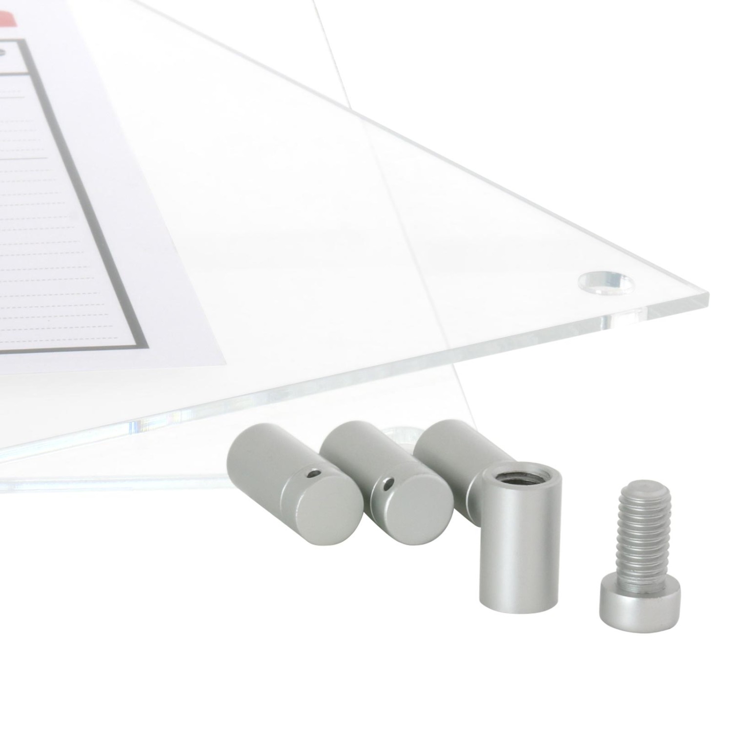 1. Foto Schildersystem Kjeld Infoschild Büroschild Acryl mit 4 Abstandshaltern (Größe: 148 x 210 mm (A5))