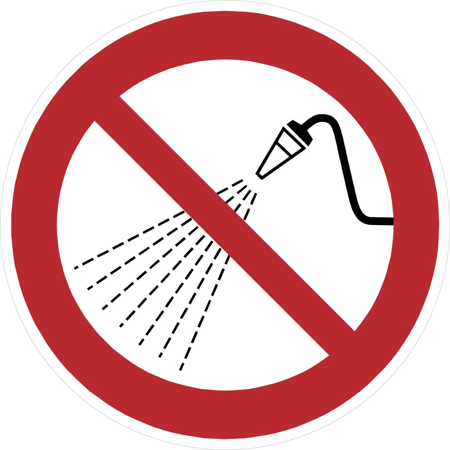0. Foto Schild Mit Wasser spritzen verboten P016 (Material und Größe: Schild 40 cm)