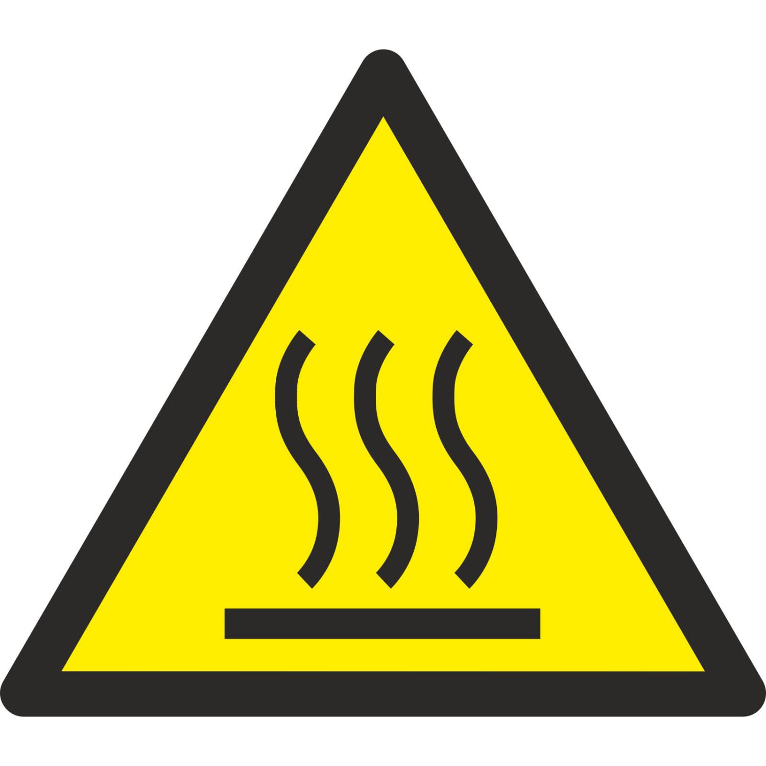 Aufkleber Warnung vor heißer Oberfläche W017 (Material und Größe: Aufkleber 2,5 cm 99 Stück)