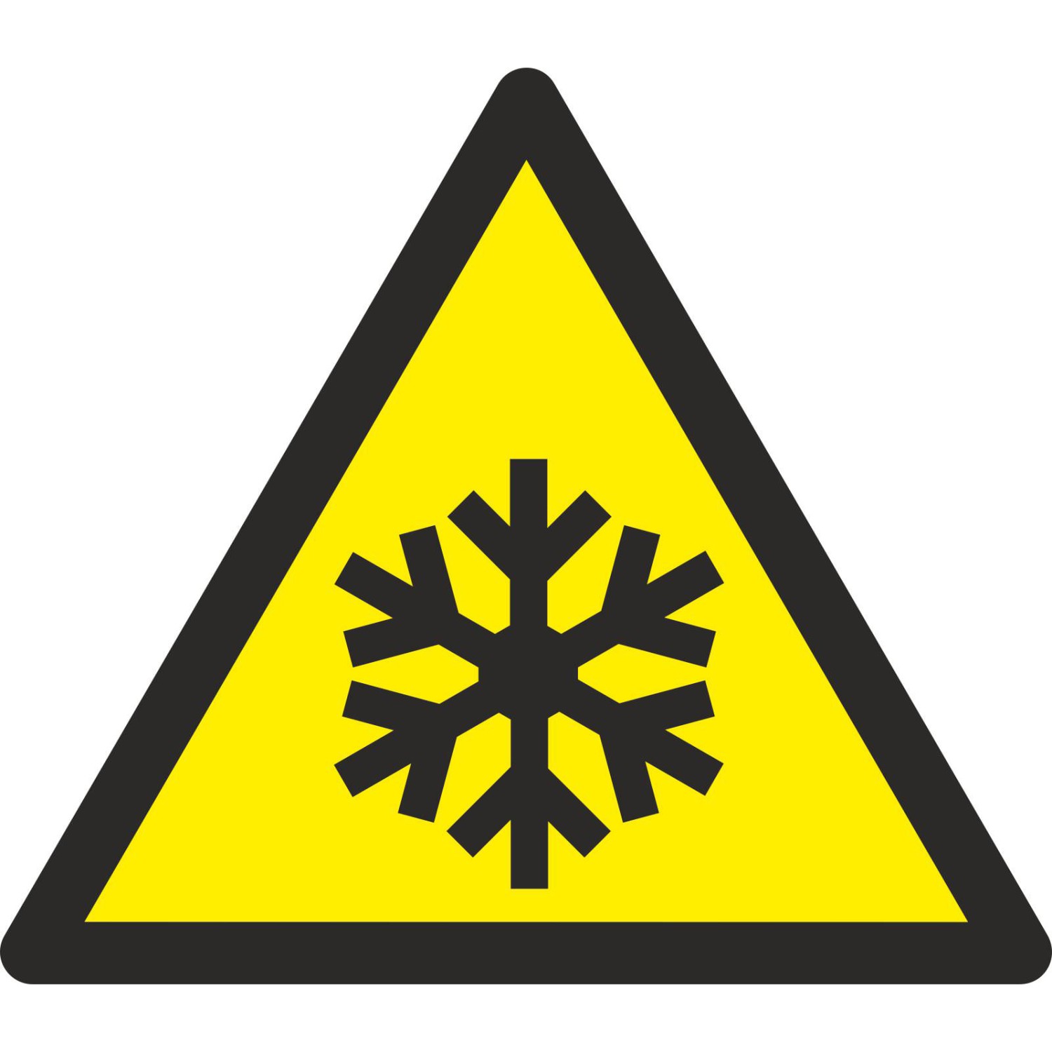 Aufkleber Warnung vor niedriger Temperatur Frost W010 (Material und Größe: Aufkleber 20 cm)