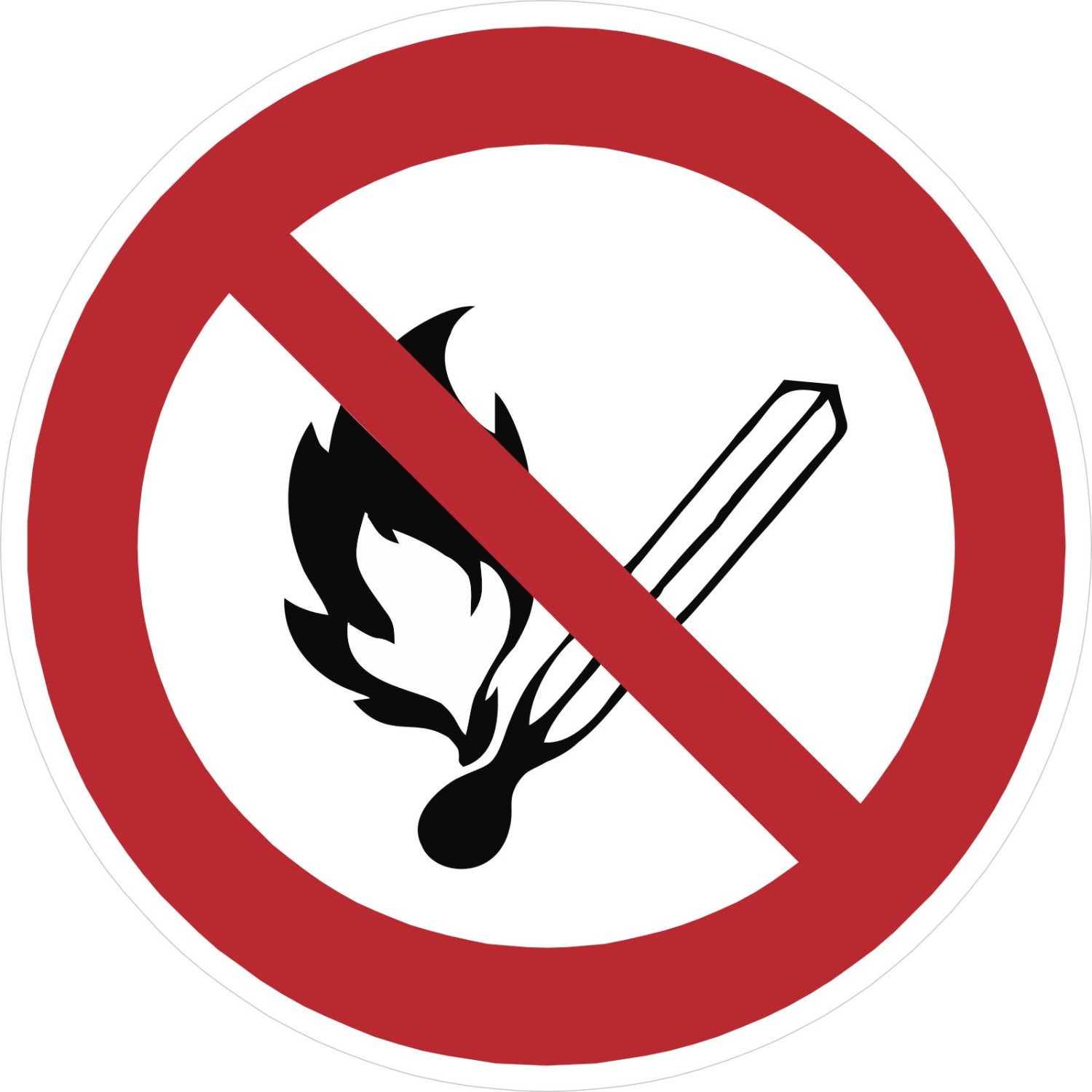 Aufkleber keine offene Flamme Feuer und Rauchen verboten (Material und Größe: 20 Stück Aufkleber 5 cm)