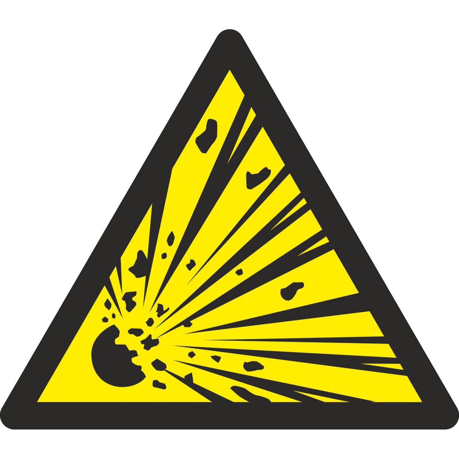 Aufkleber Warnung vor explosionsgefährlichen Stoffen W002 (Material und Größe: Aufkleber 2,5 cm 99 Stück)