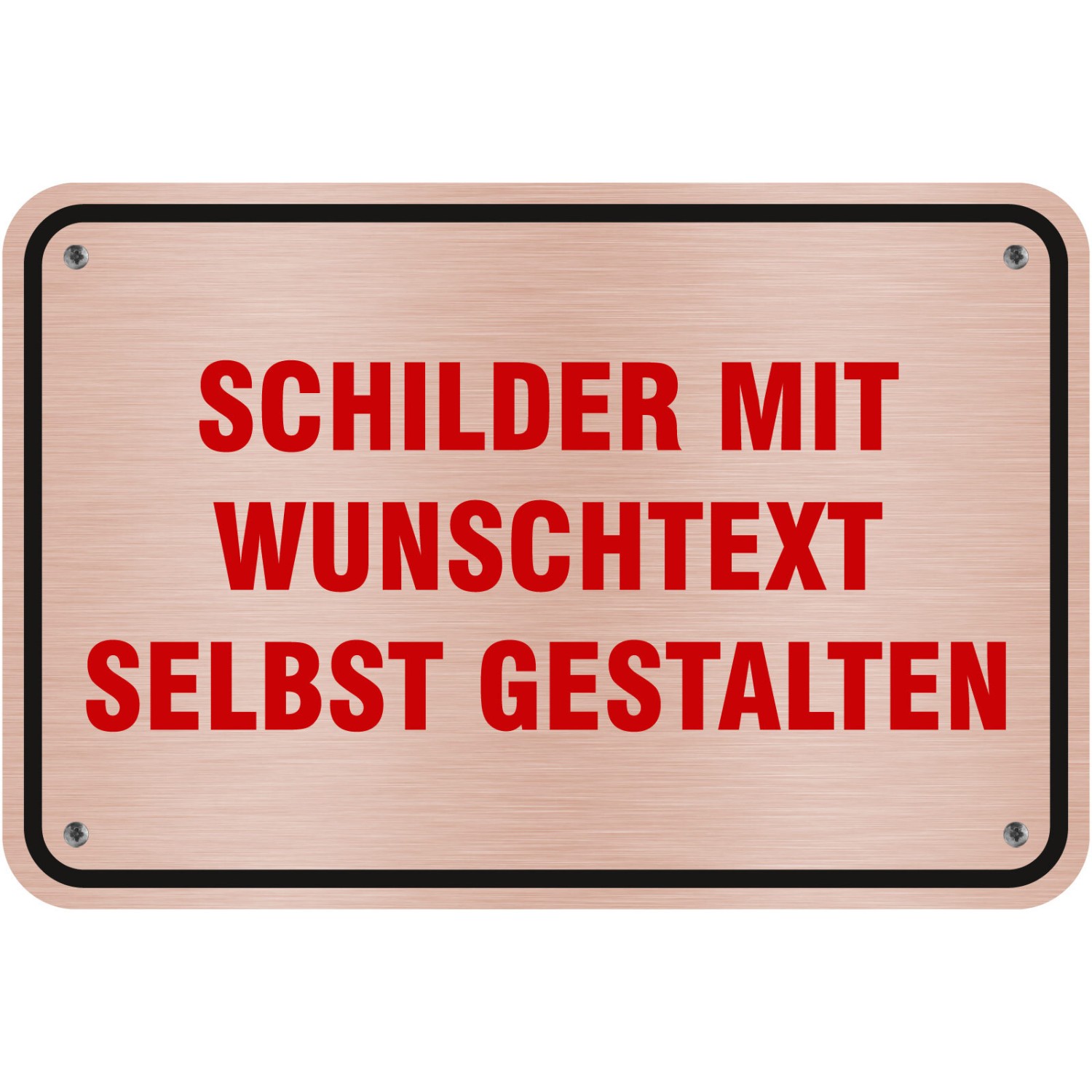 Schild mit Wunschtext Bronze gebürstet 30x20 cm Aluverbund selbst gestalten