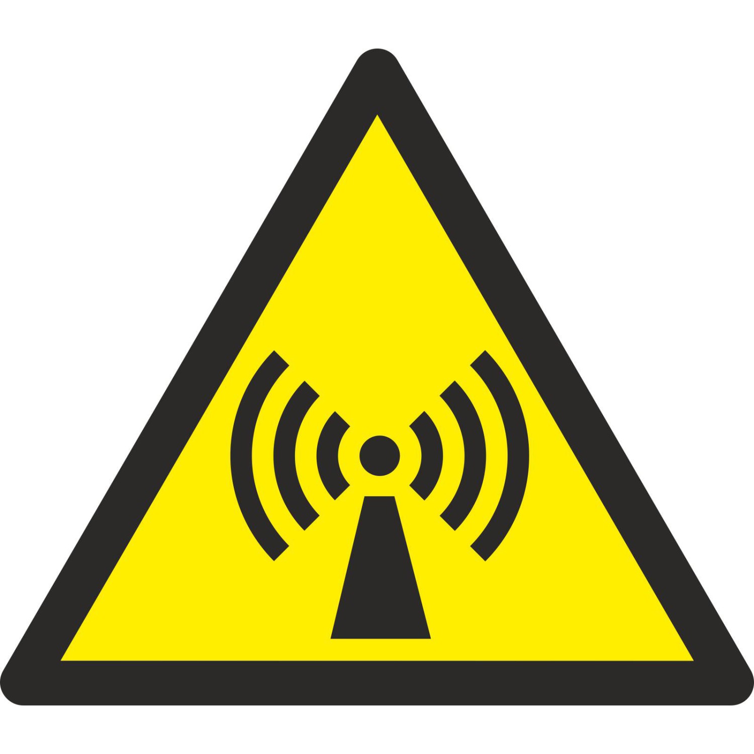 Aufkleber Warnung vor nicht ionisierender Strahlung W005 (Material und Größe: Aufkleber 2,5 cm 99 Stück)