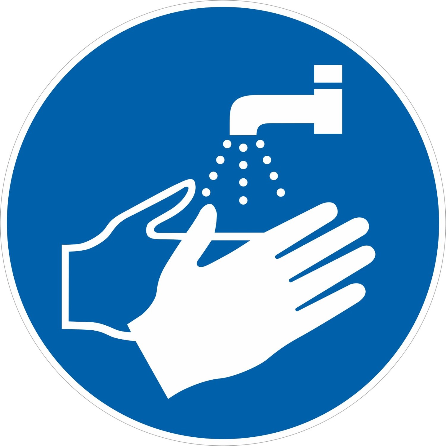 Aufkleber Hände waschen desinfizieren M011 (Material und Größe: 10 Aufkleber 5cm)