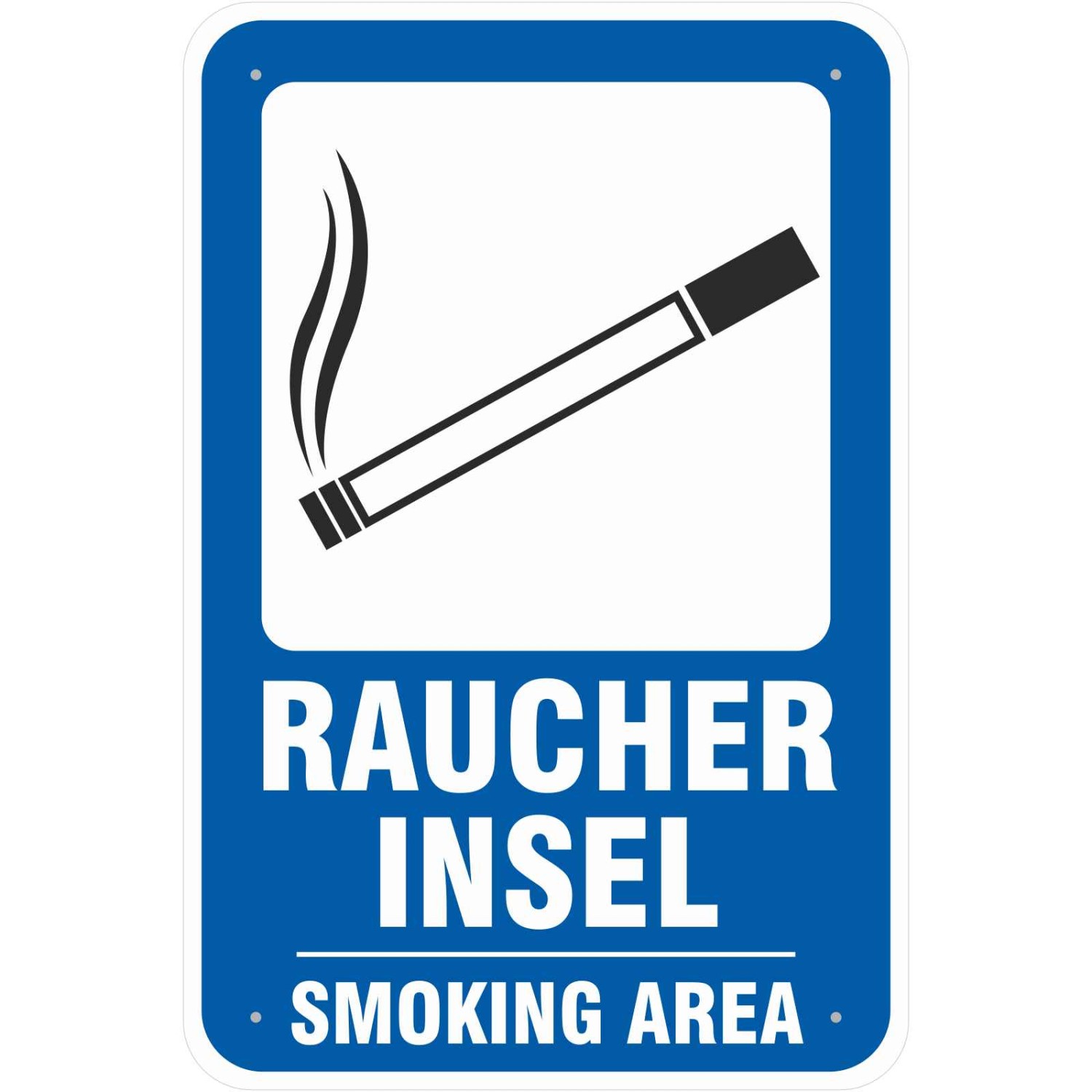 Aufkleber Raucherinsel Smoking Area Raucherplatz (Material und Größe: Aufkleber 20x30cm)