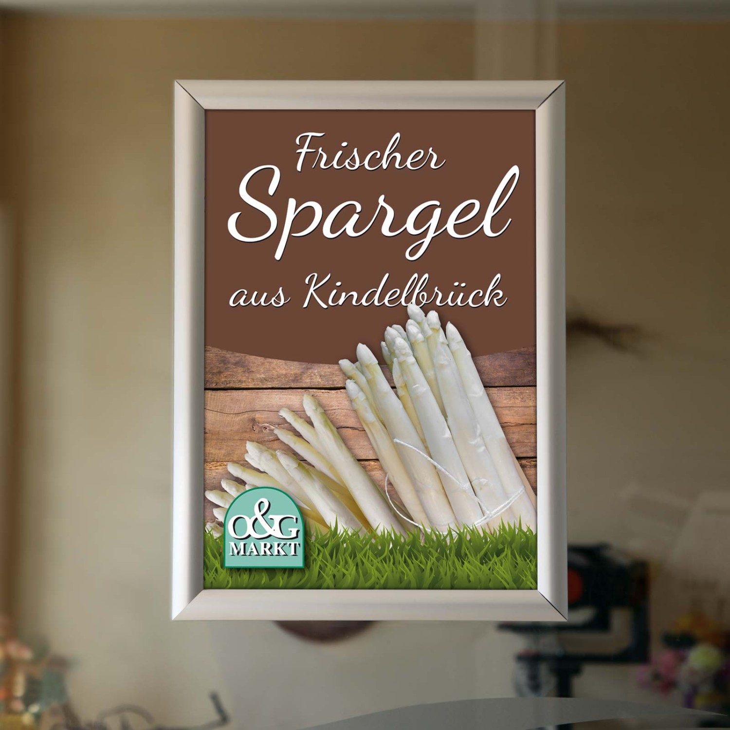 0. Foto Fenster Klapprahmen Plakatrahmen beidseitig Rahmen Alu 25 mm silber (Größe: 500 x 700 mm)
