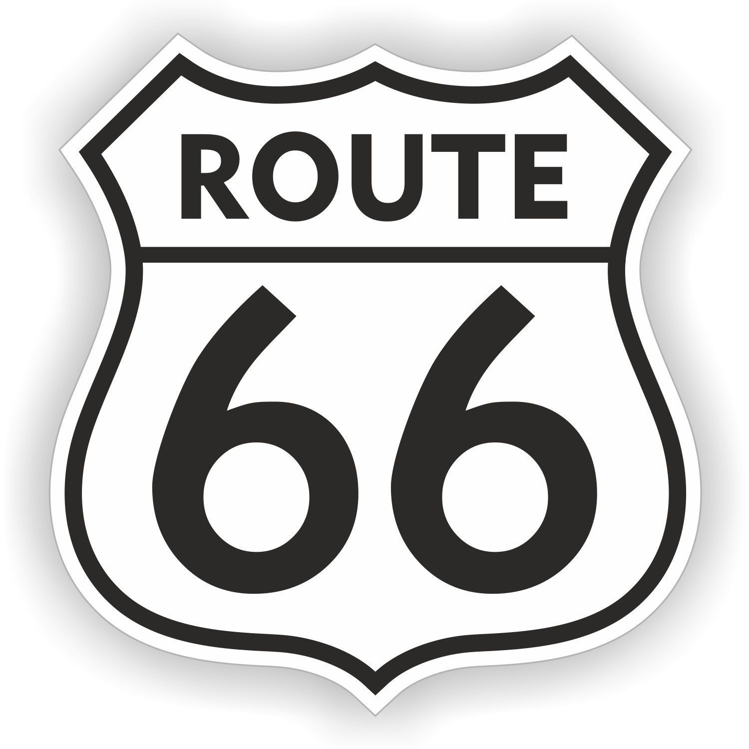 Aufkleber ROUTE 66 (Material und Größe: Aufkleber 20 cm)