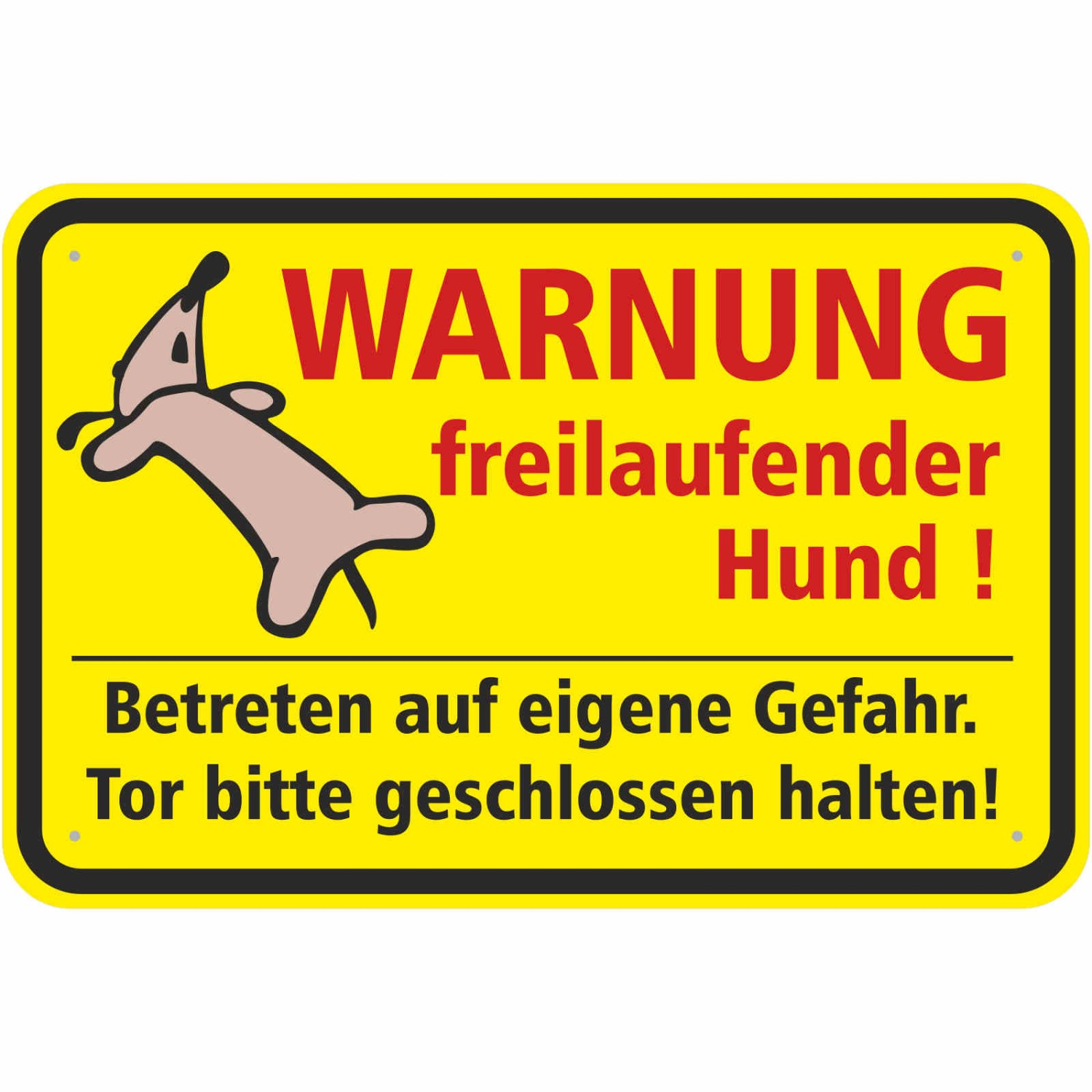 Aufkleber Warnung freilaufender Hund Fun fauler Hund (Material und Größe: Aufkleber 20x30cm)