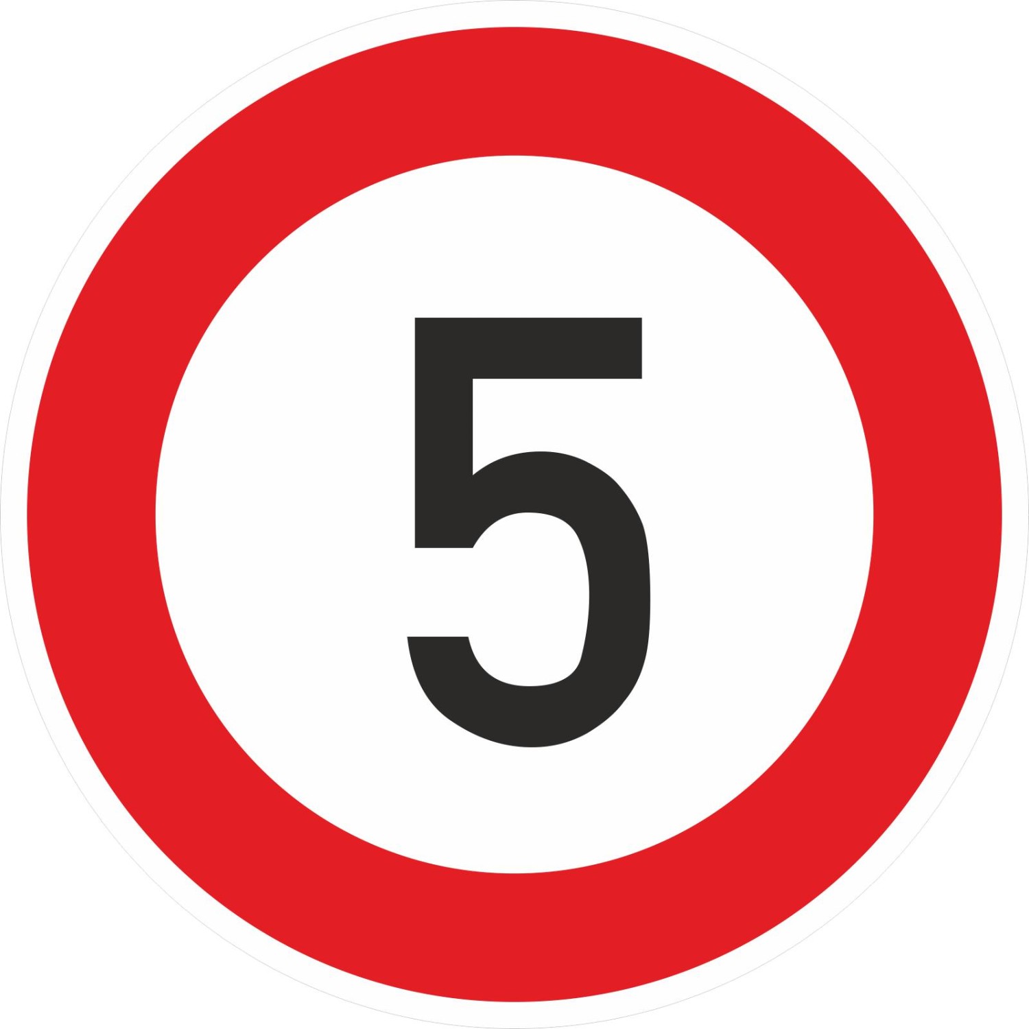 0. Foto Schild Zulässige Höchstgeschwindigkeit 5 km/h STVO (Material und Größe: Schild reflektierend 75cm)