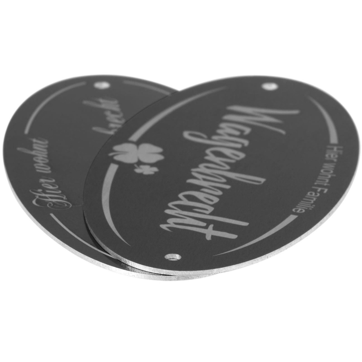 1. Foto Türschild Namensschild Klingelschild Aluminium mit Text Gravur (Form: rustikal Farbe: blau)