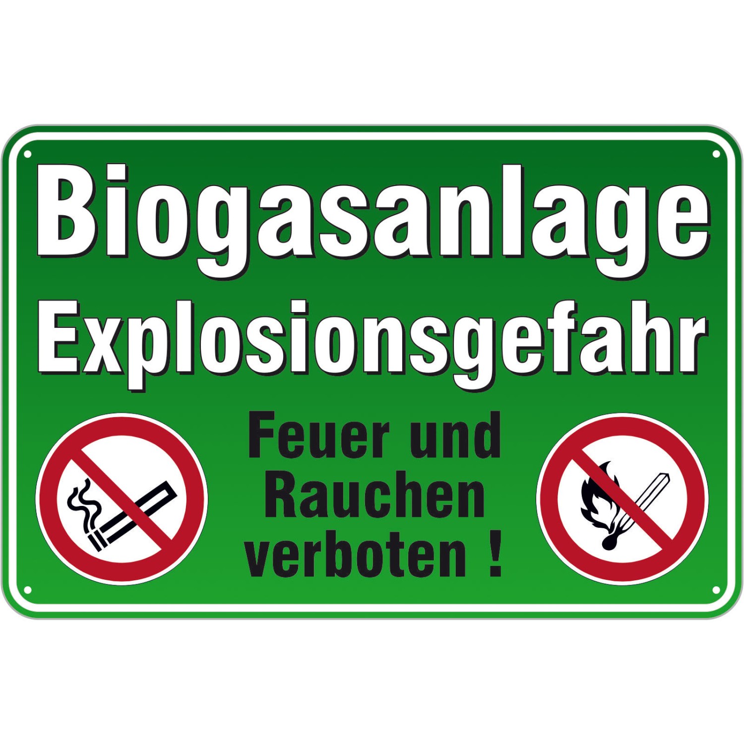 Aufkleber Biogasanlage Biogas Hinweisschild (Material und Größe: Aufkleber 20x30cm)