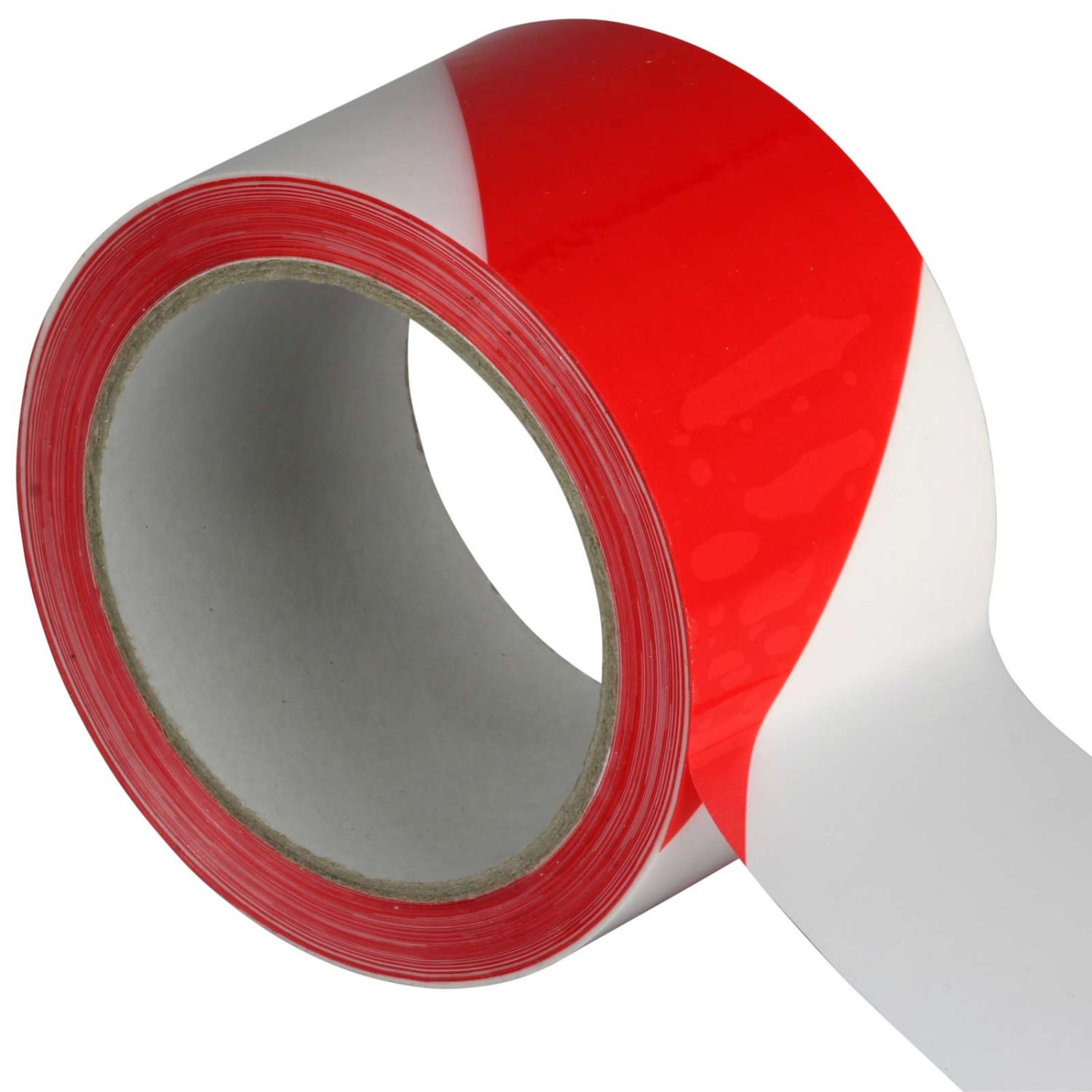 Absperr- Klebeband Warnband für Gefahrenbereiche 50 mm x 66 m rot weiß (Richtung der Markierung: rechts weisend)