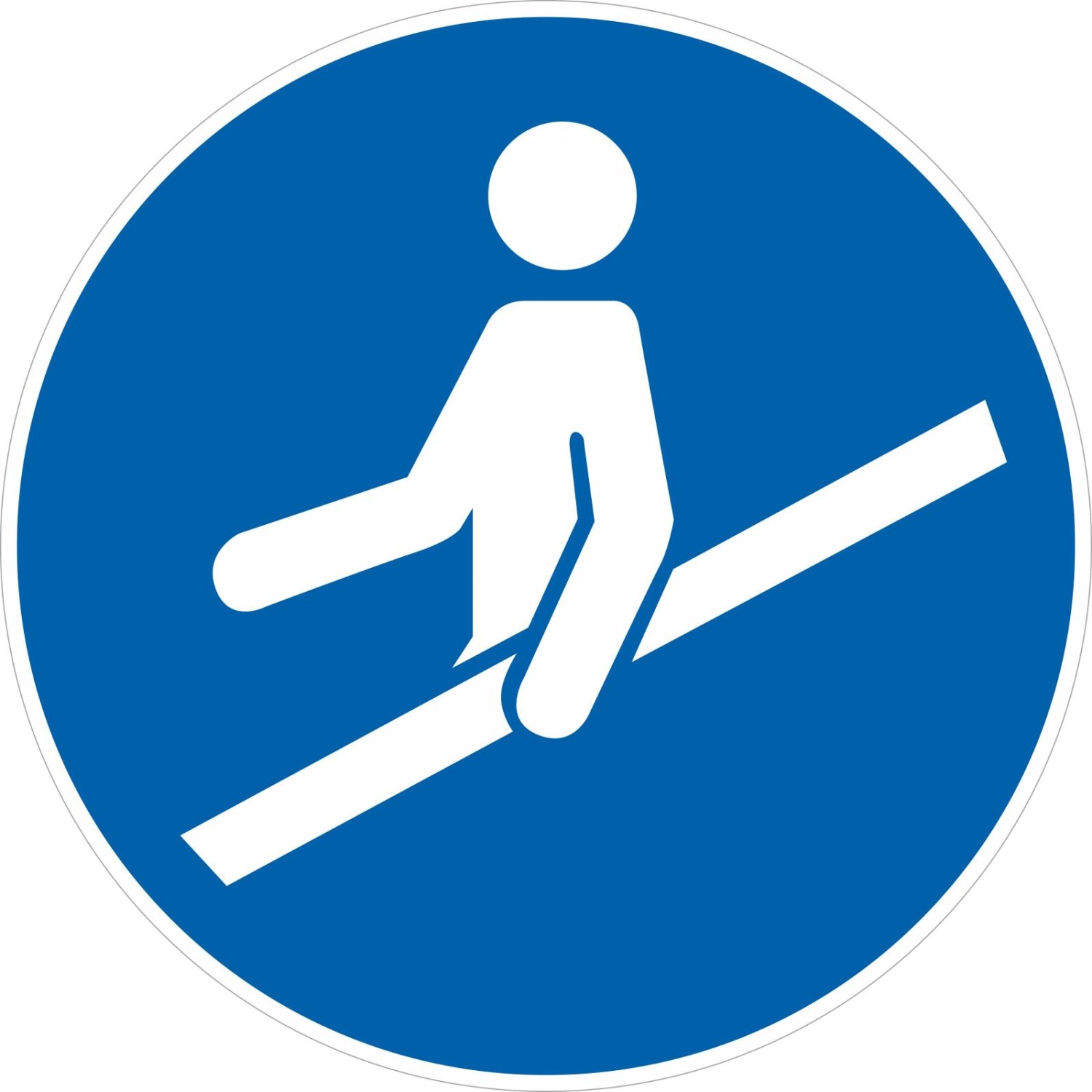 Aufkleber Handlauf benutzen M012 (Material und Größe: Aufkleber 20cm)