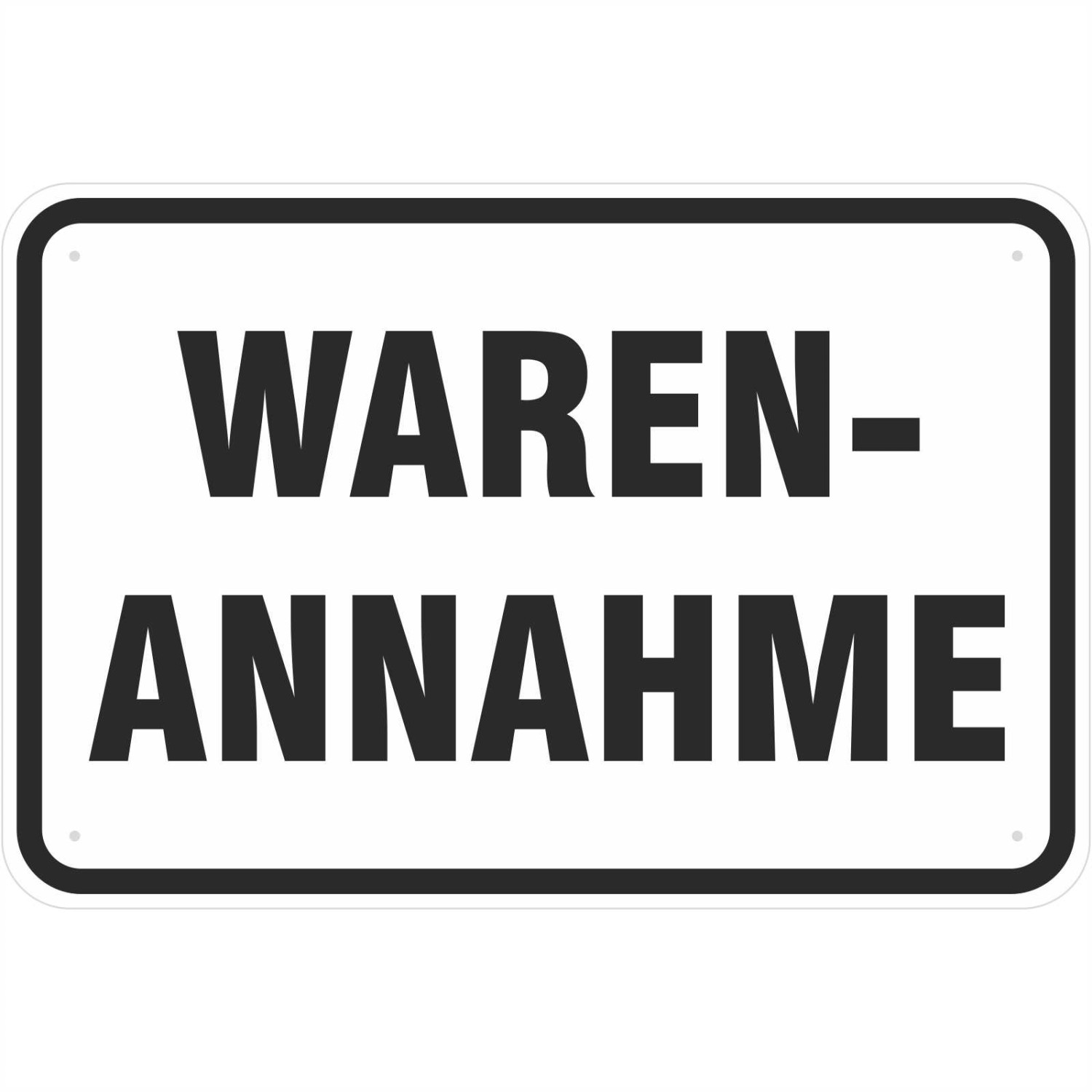 0. Foto Schild Hinweisschild Warenannahme (Material und Größe: Schild 20x30cm)