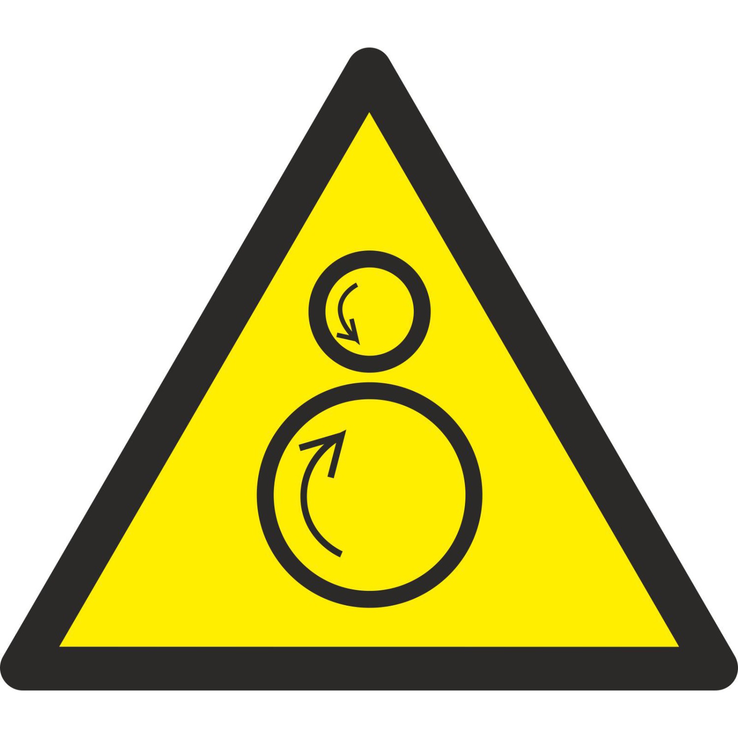0. Foto Schild Warnung vor gegenläufigen Rollen W025 (Material und Größe: Schild 40 cm)